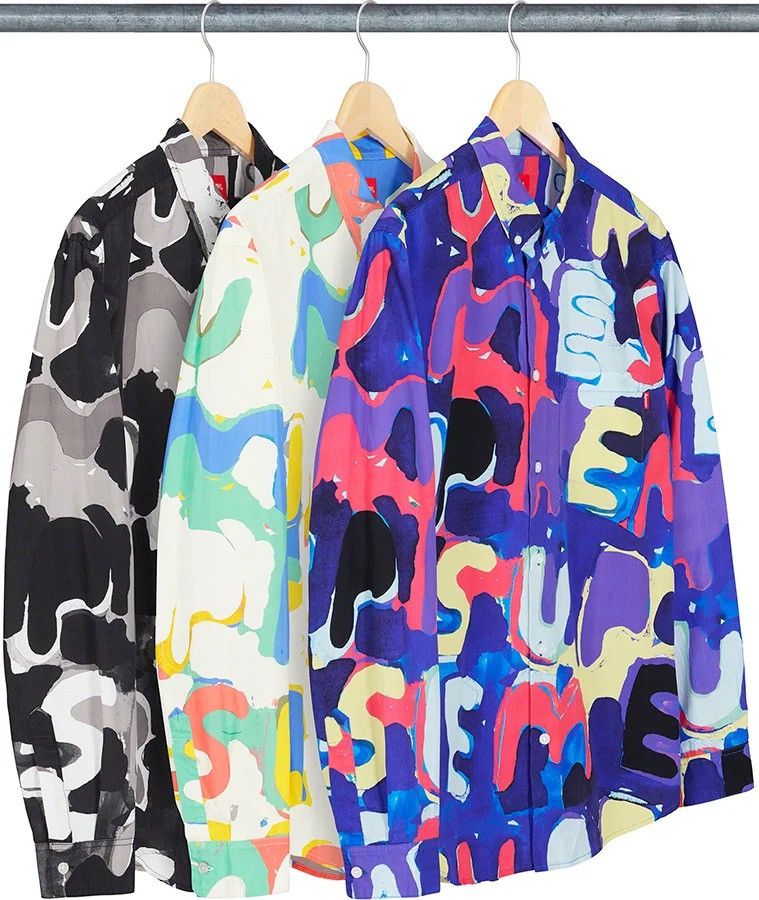 Supreme 🔥2020 Supreme Painted Logo Shirt/Supreme Multicolor Shirt Size US L / EU 52-54 / 3 - 16 Thumbnail