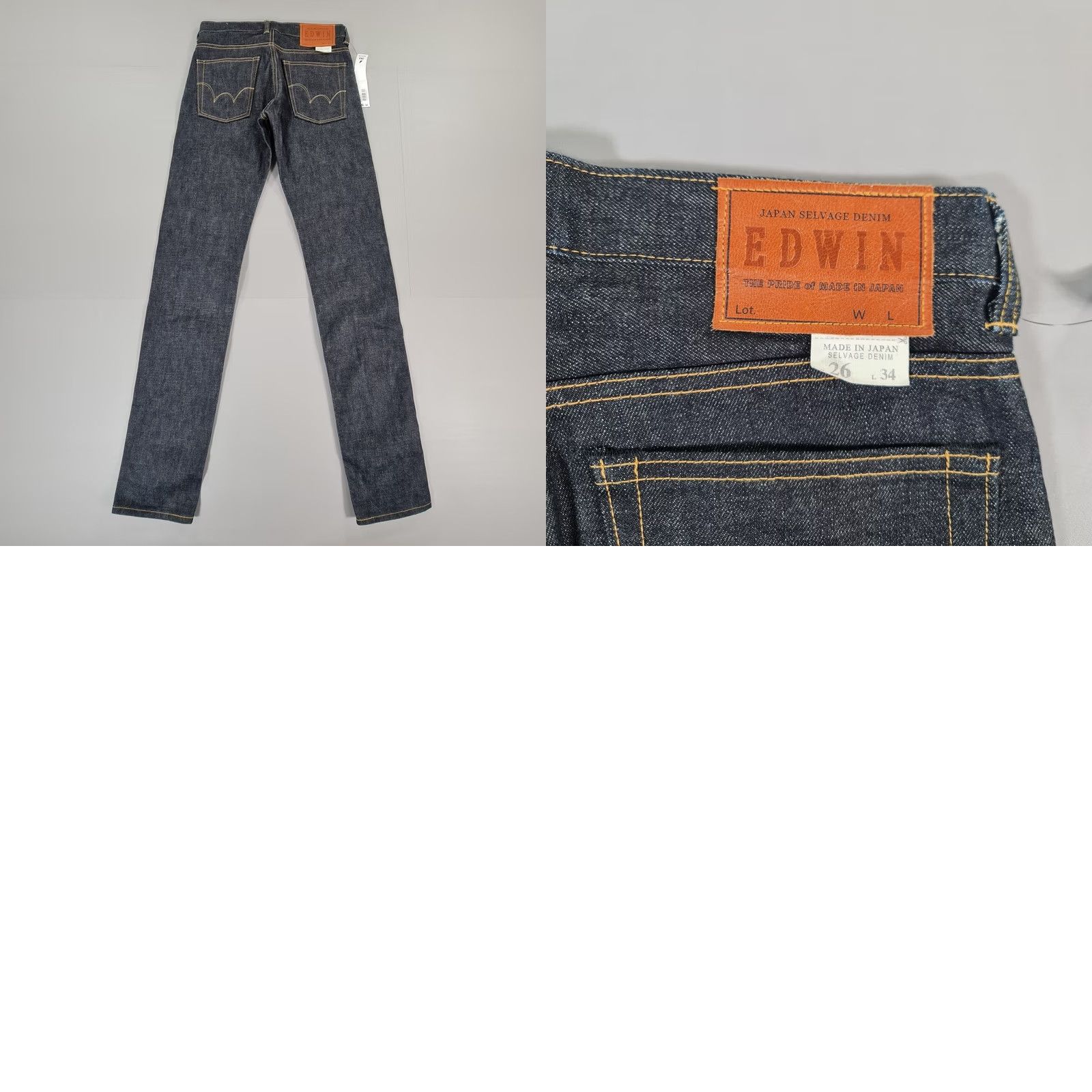 Edwin Edwin Jeans Blue W26 L34 Rainbow Selvedge Raw Japanese Denim Tapered Regular Fit Jeans Mens Size US 26 / EU 42 - 9 Thumbnail