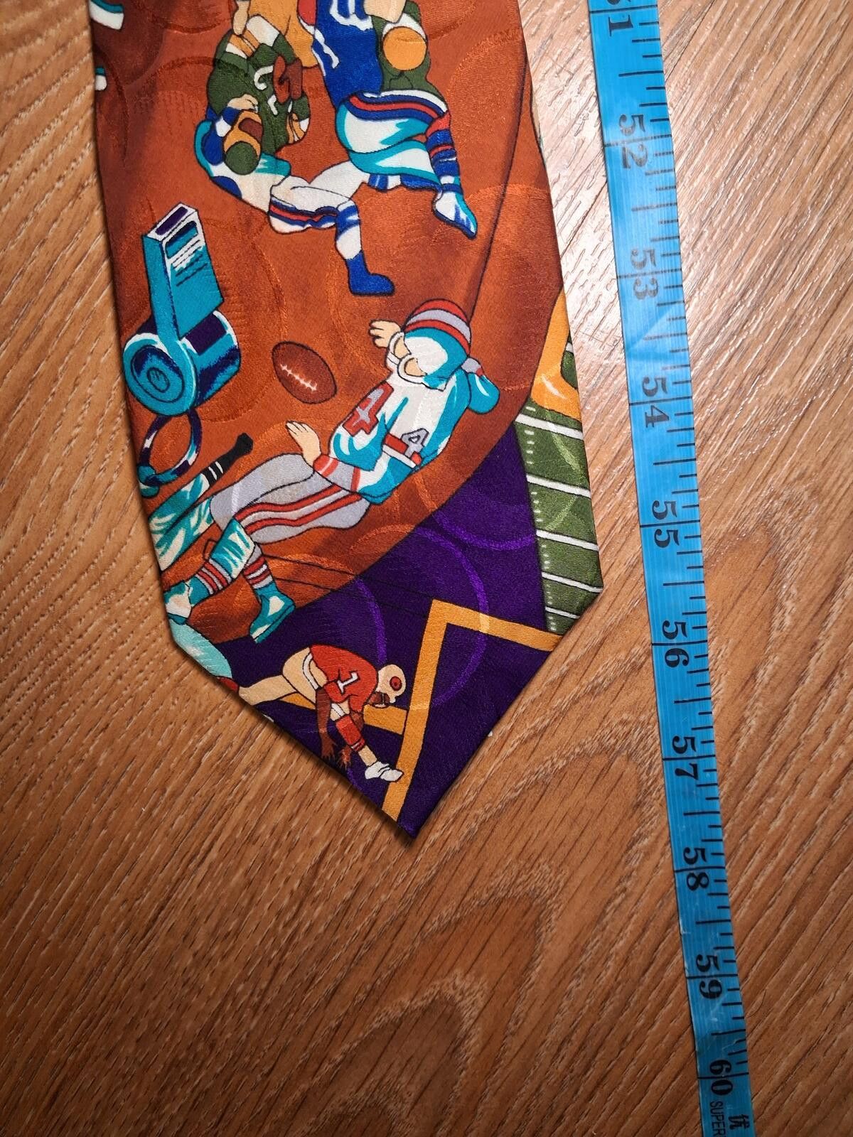 Nicole Miller VINTAGE 1991 Nicole Miller Silk Tie Handmade Korea Football Size ONE SIZE - 5 Thumbnail