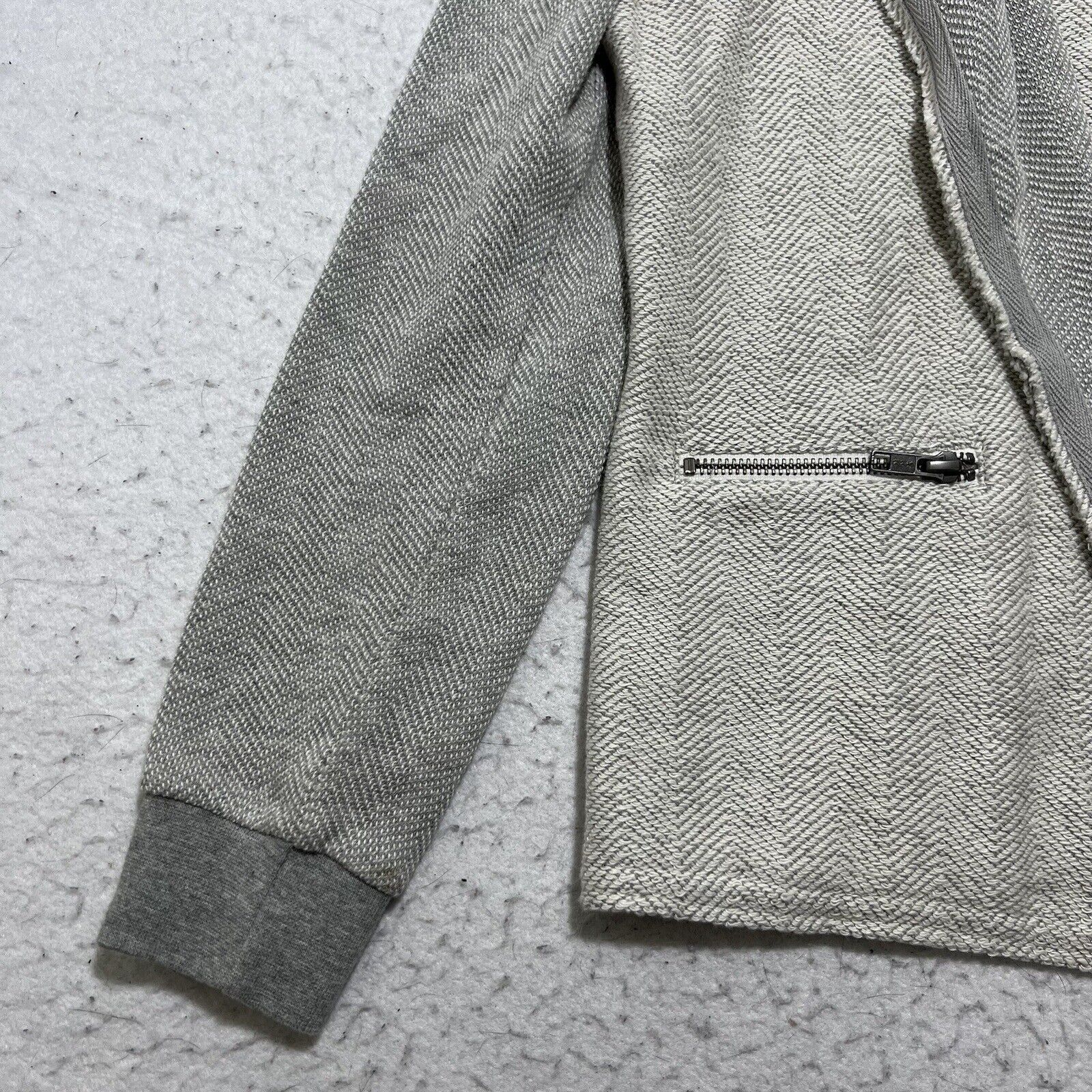 Other Caslon Small Open Front Cardigan Gray Herringbone Zip Size S / US 4 / IT 40 - 5 Thumbnail