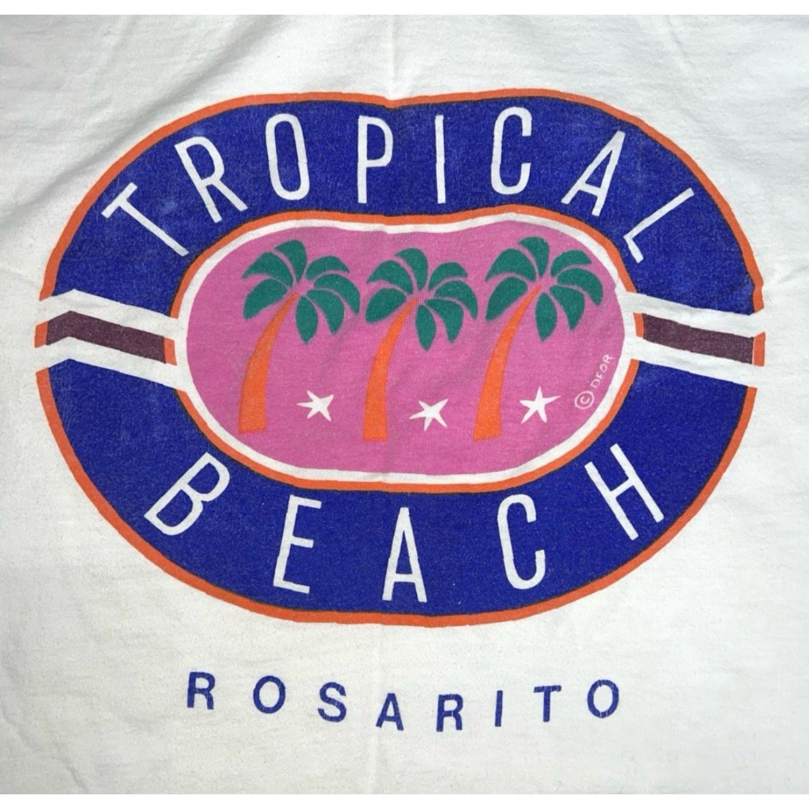 Vintage VINTAGE Rosarito Beach T-Shirt Mens L White Stitch SINGLE STITCH Tropical Beach Rosarito White T-Shirt Mens L Size US L / EU 52-54 / 3 - 2 Thumbnail