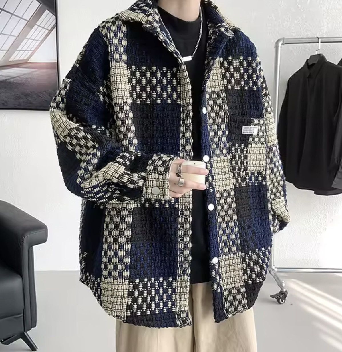 Japanese Brand Casual Plaid Knit Jaet Size US XXL / EU 58 / 5 - 3 Thumbnail