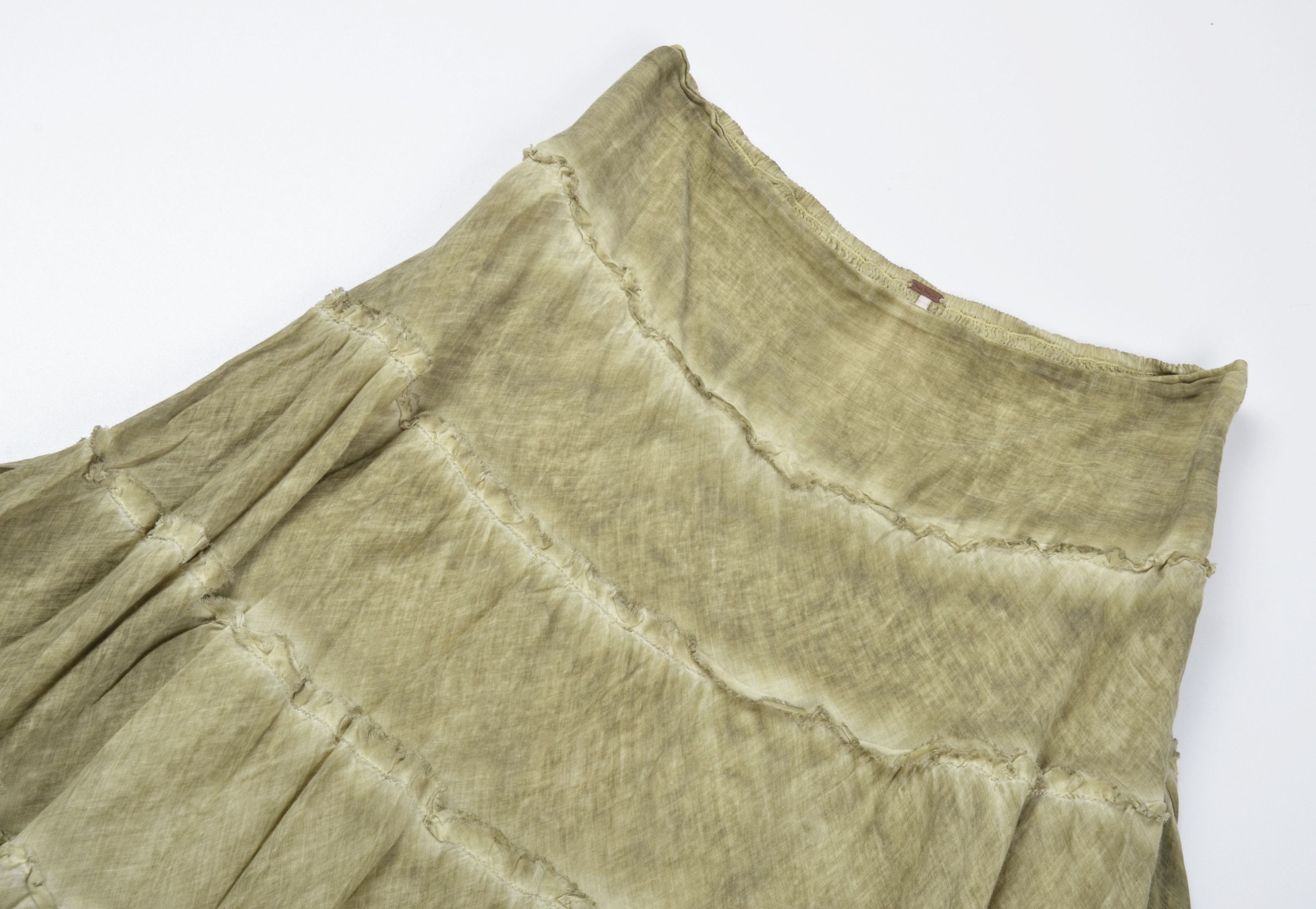 Free People Free People Y2K Boho Olive Green Tiered Maxi Skirt Size 27" / US 4 / IT 40 - 5 Thumbnail