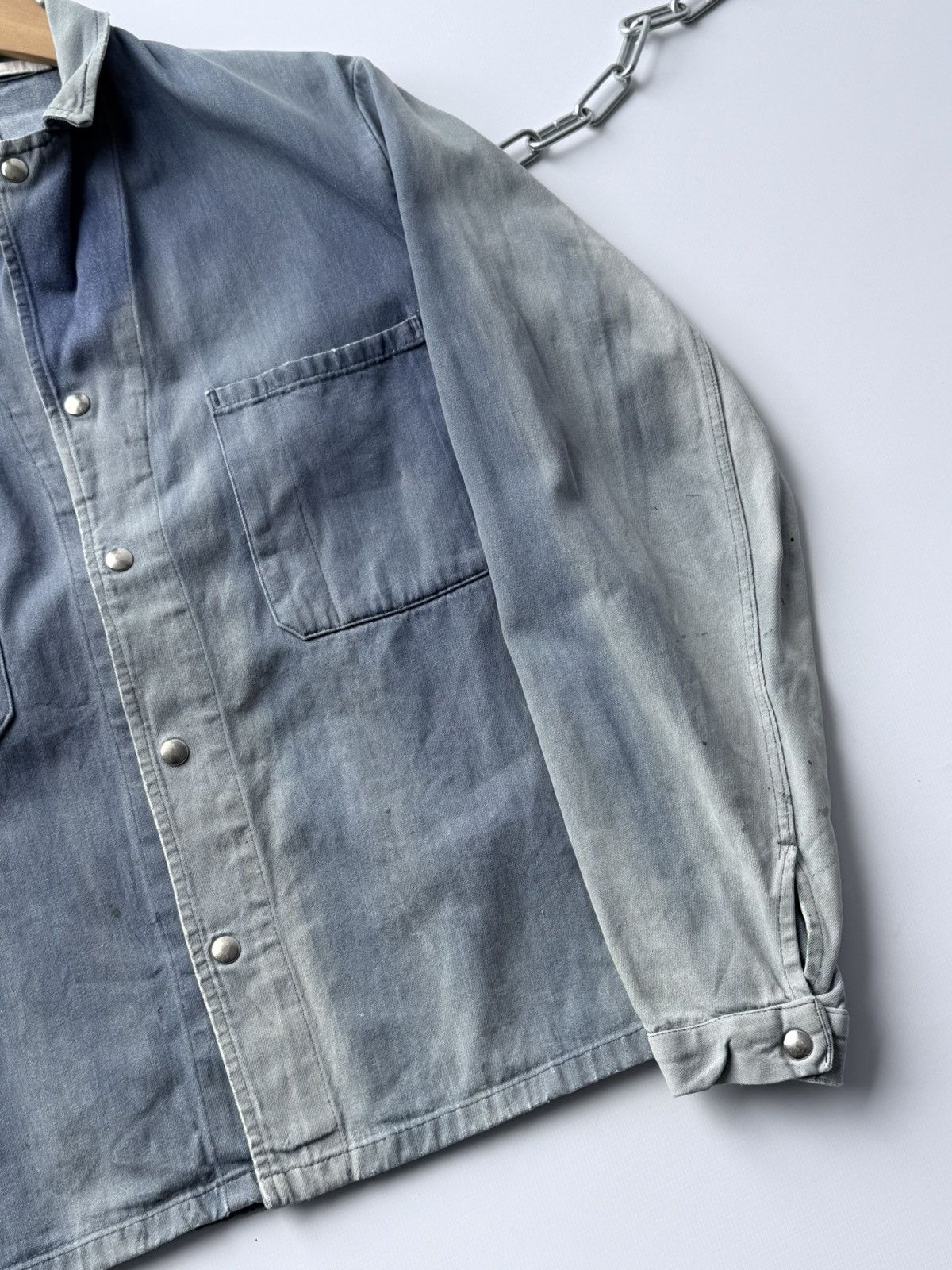 Le Laboureur Vintage 80s French Swiss Made Faded Work Chore Jacket Size US M / EU 48-50 / 2 - 8 Thumbnail