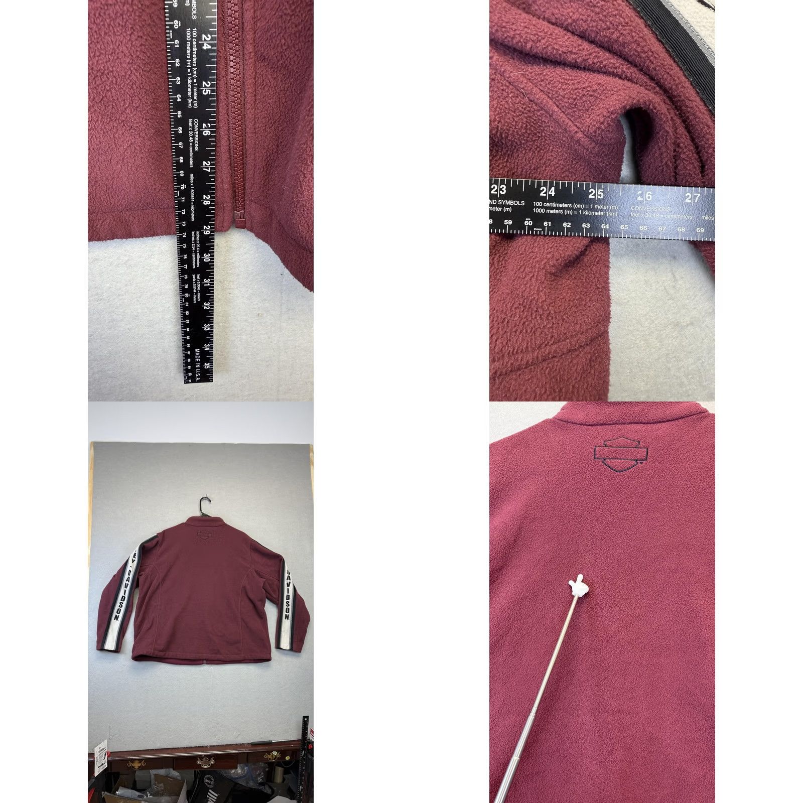 Harley Davidson VINTAGE Harley-Davidson Jacket Womens 2XL Burgundy Fleece Full Zip Spell Out Motorcycle Size XXL / US 16-18 / IT 52-54 - 9 Thumbnail