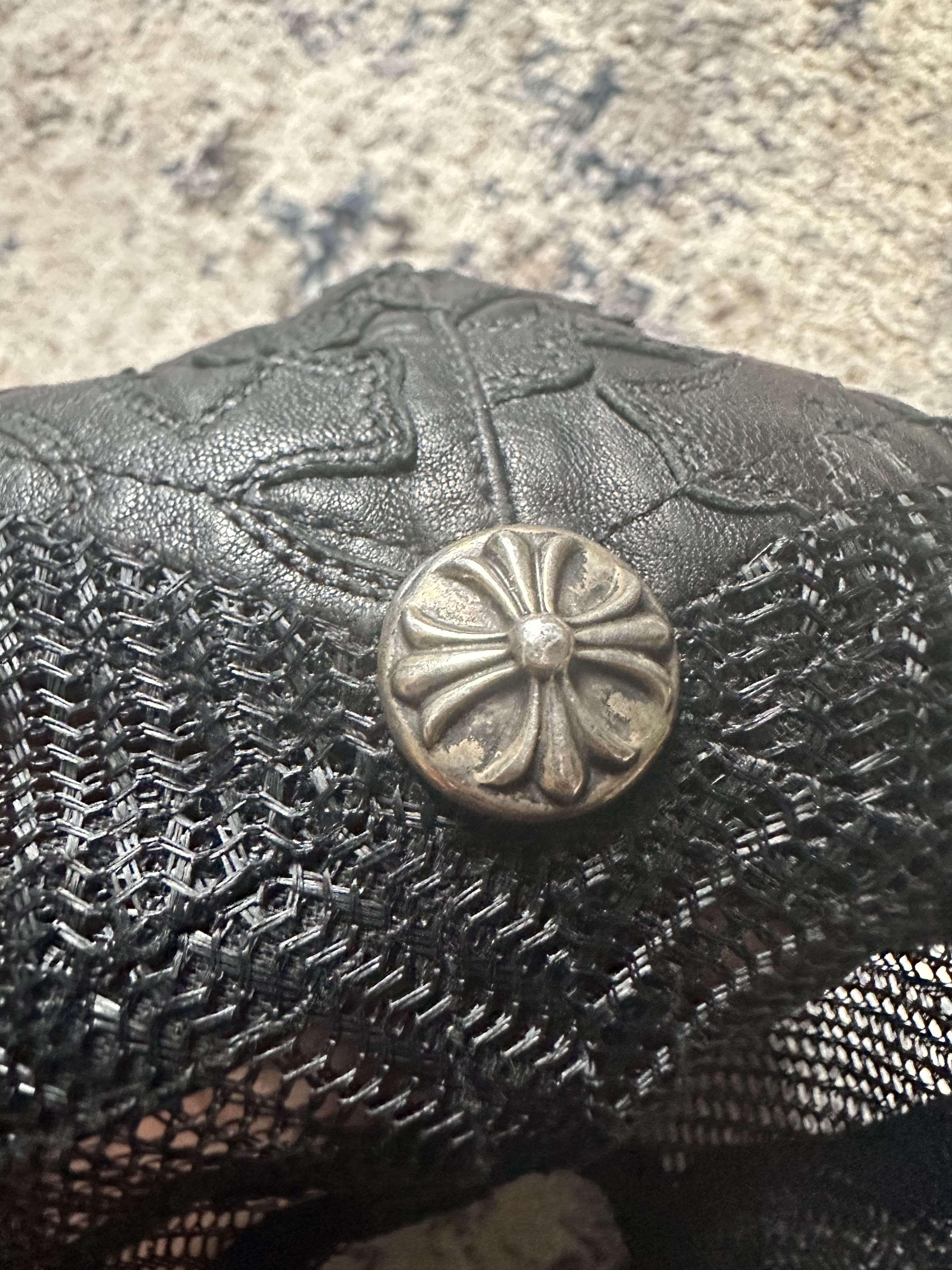 Chrome Hearts Chrome Hearts Black Cemetery leather cross patch hat Size ONE SIZE - 5 Thumbnail