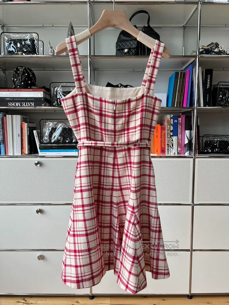 Dior Dior Red and white plaid strap dress Size XS / US 0-2 / IT 36-38 - 3 Thumbnail