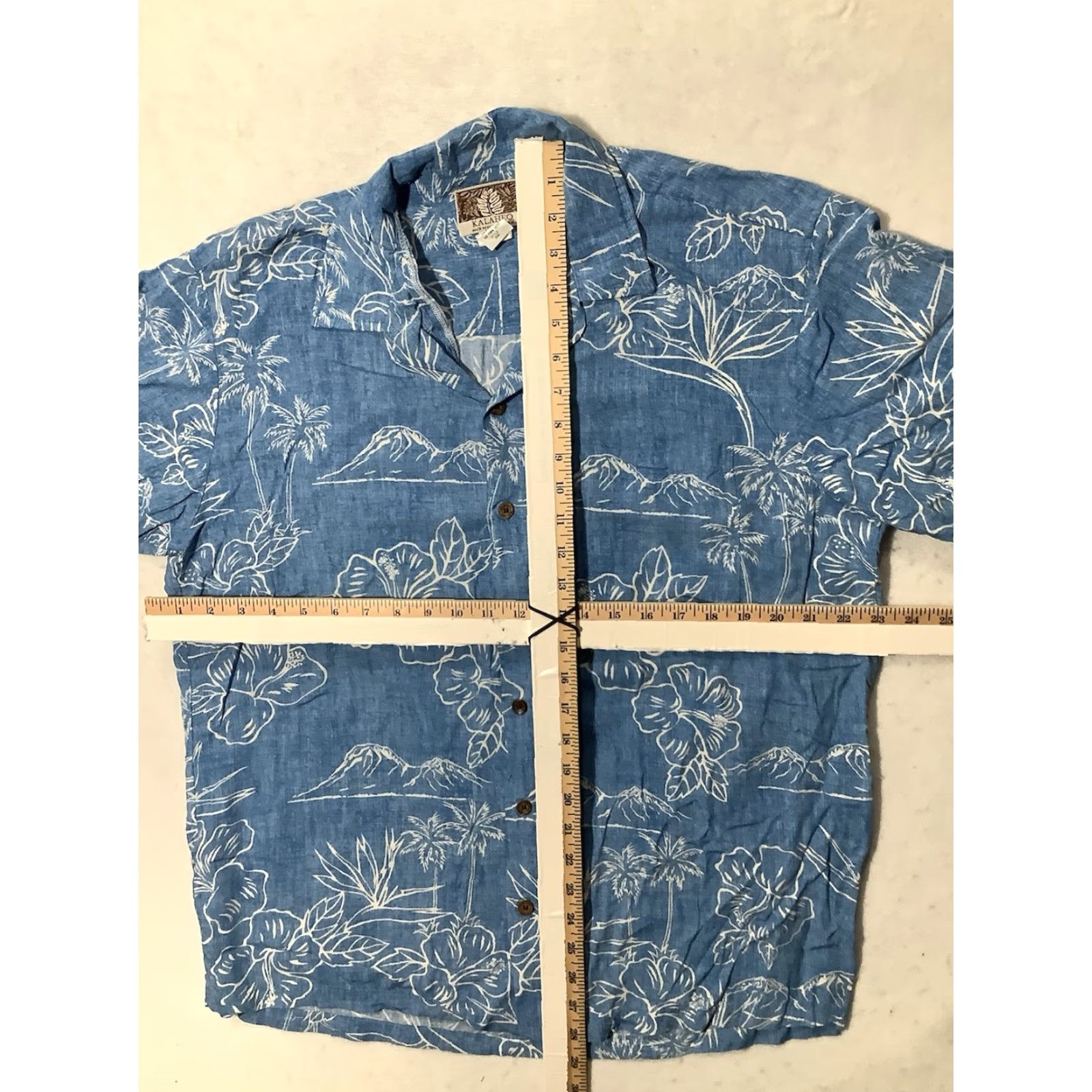 Vintage Kalaheo Hawaiian Button-Up Shirt Mens Large Blue Floral Short Sleeve USA Size US L / EU 52-54 / 3 - 8 Thumbnail