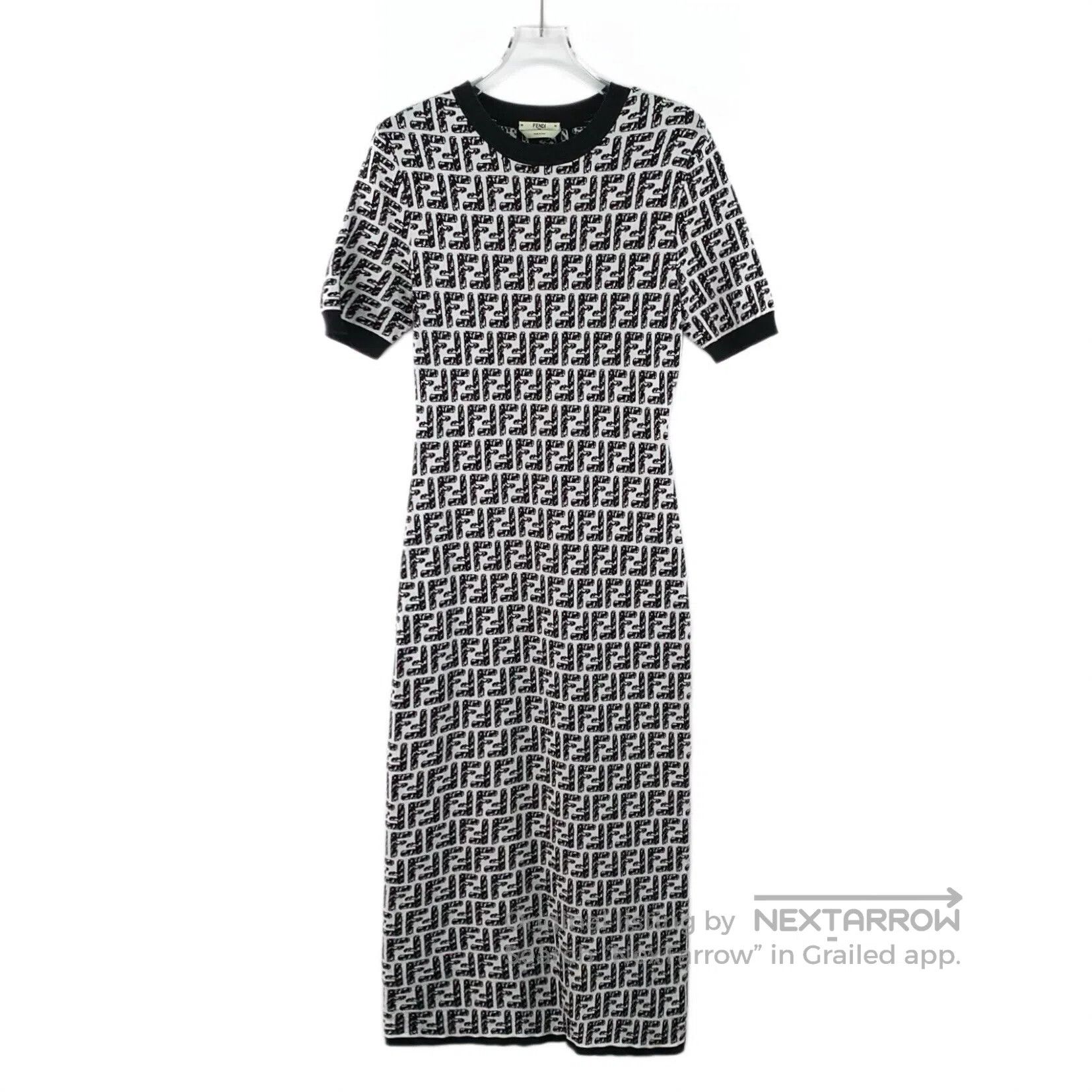 Fendi FENDI Black and white color block double F full print cott Size XS / US 0-2 / IT 36-38 - 1 Thumbnail