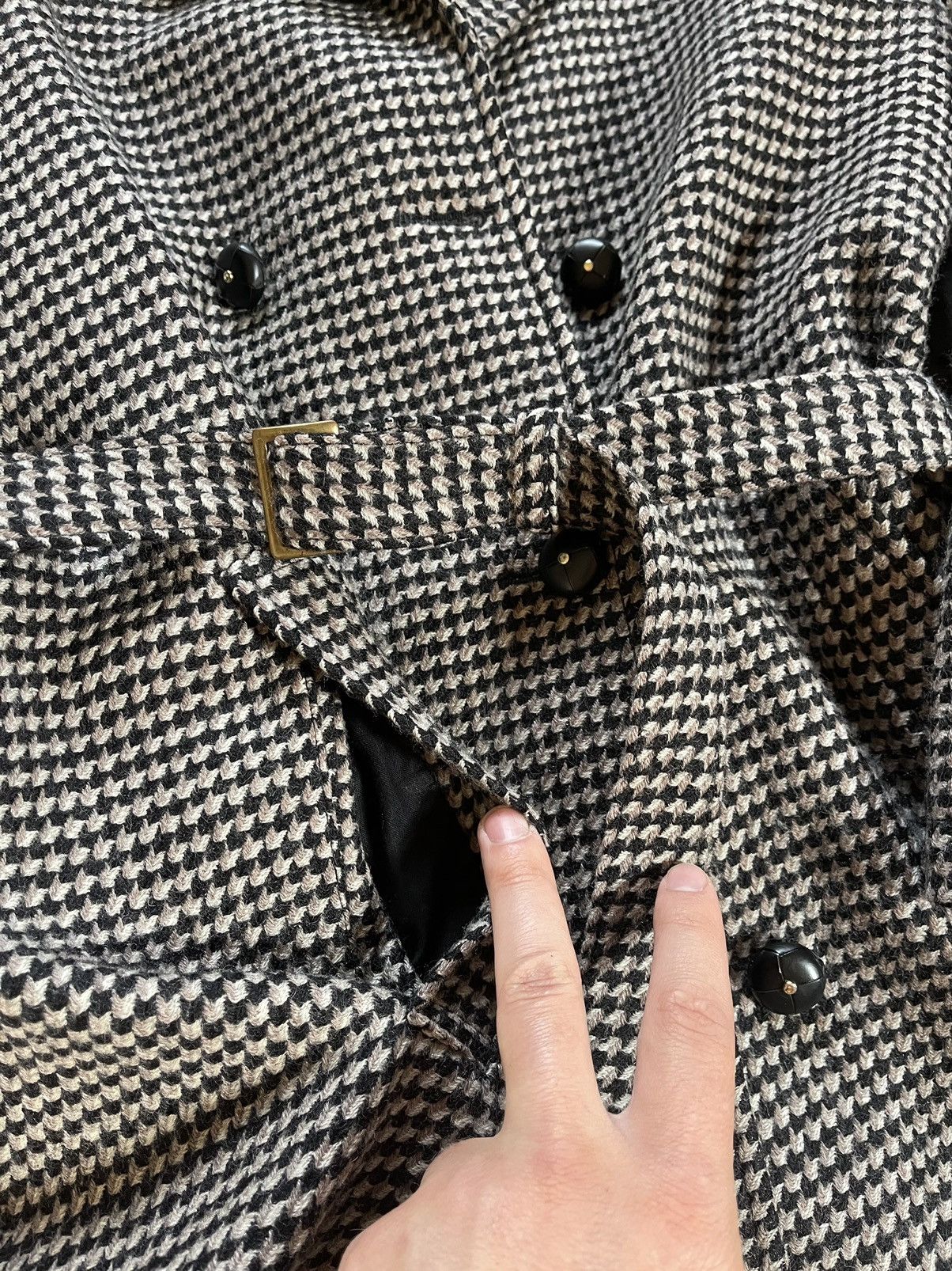 Chloe × See by Chloe See By Chloe Wool Belt Coat Houndstooth Size M / US 6-8 / IT 42-44 - 10 Thumbnail