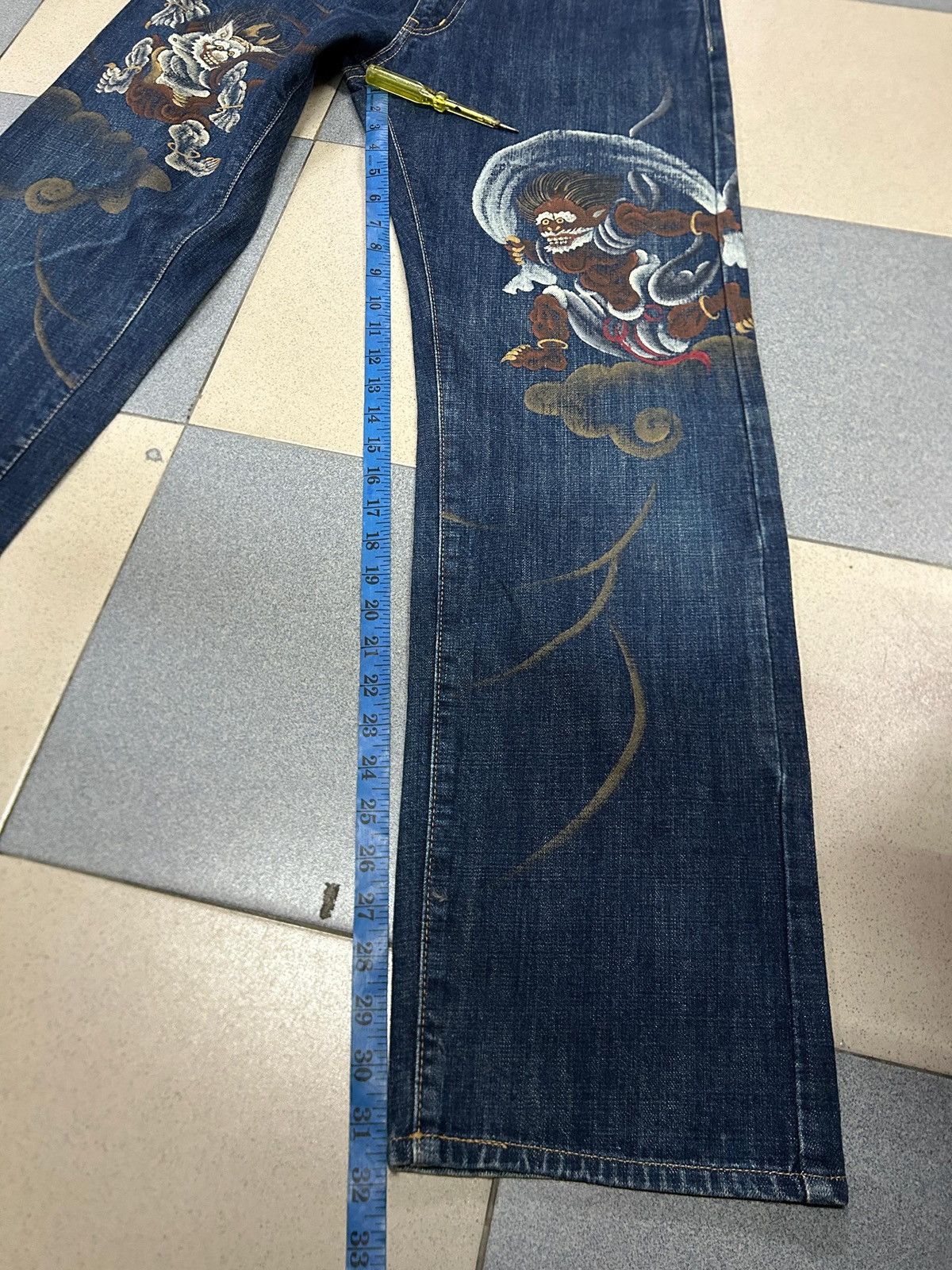 Japanese Brand Vintage Japanese Hand-Painted Fujin Raijin Zen Kyoto Jeans Size US 32 / EU 48 - 15 Thumbnail