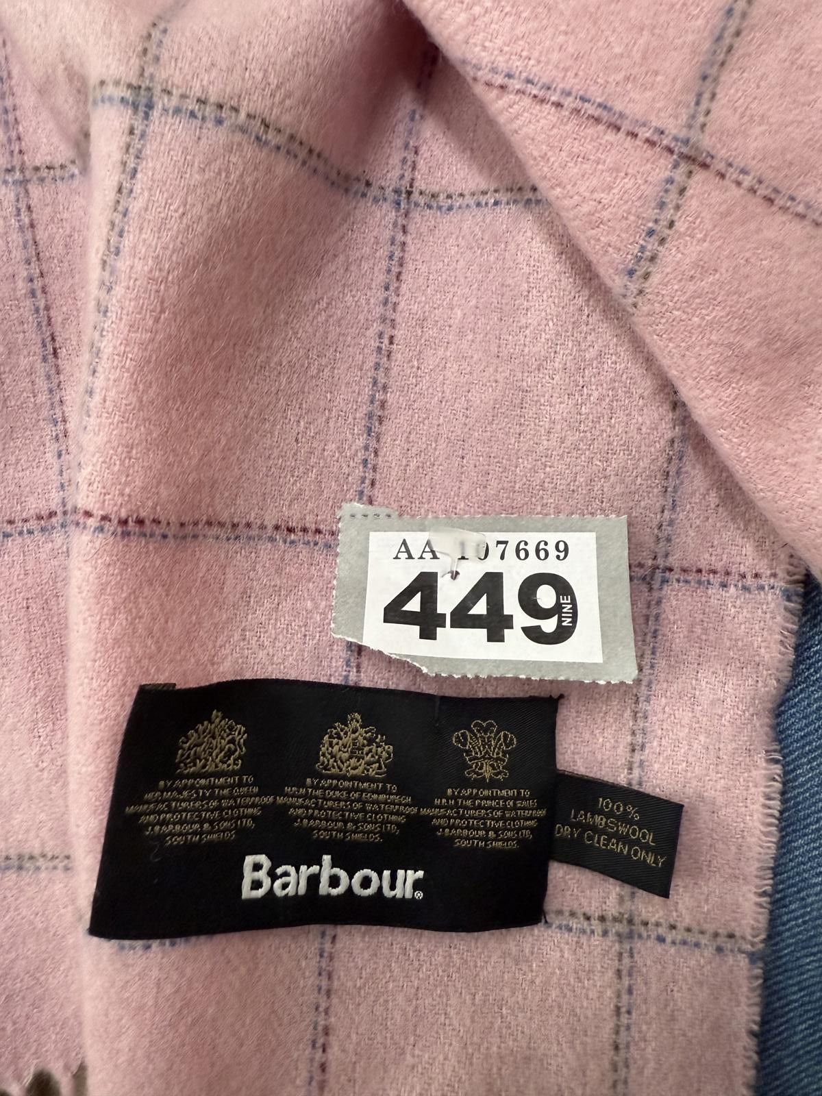 Barbour Barbour Pink Check Lambswool Scarf Size ONE SIZE - 2 Thumbnail