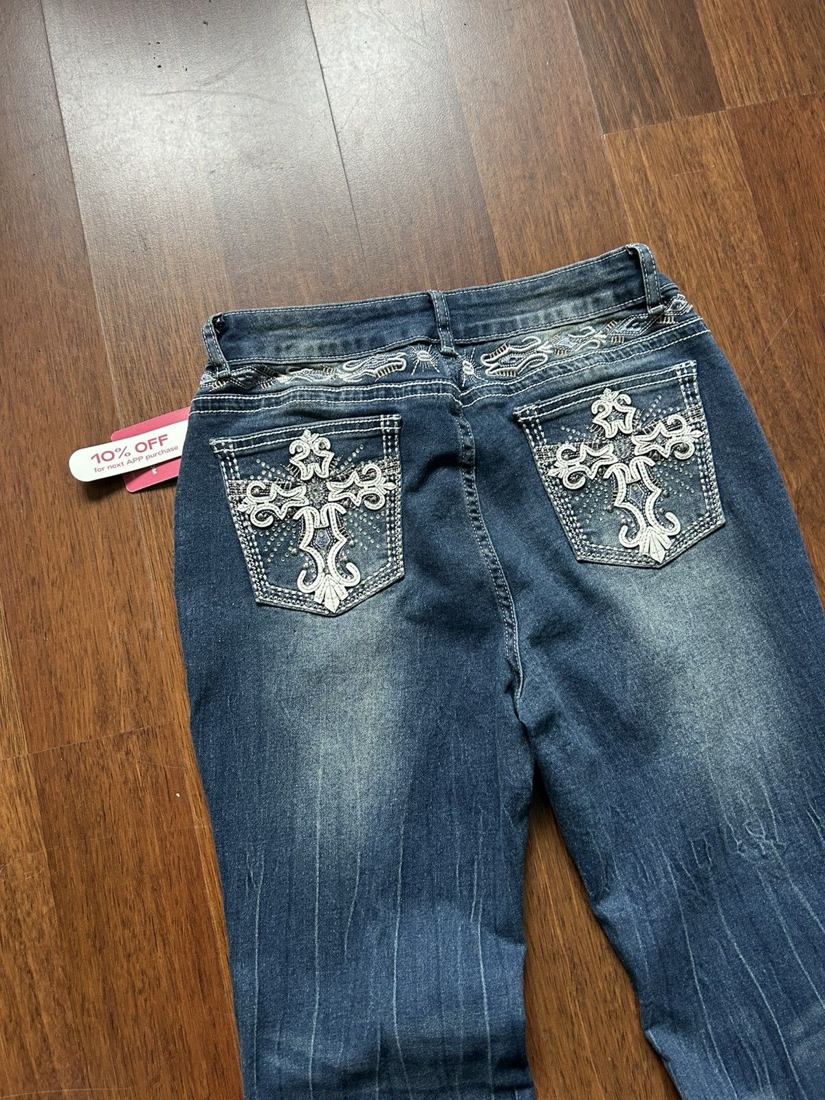 Japanese Brand Vintage Flared Boot Cut Denim Jeans Y2K Streetwear Size 38 Size 28" / US 6 / IT 42 - 5 Thumbnail