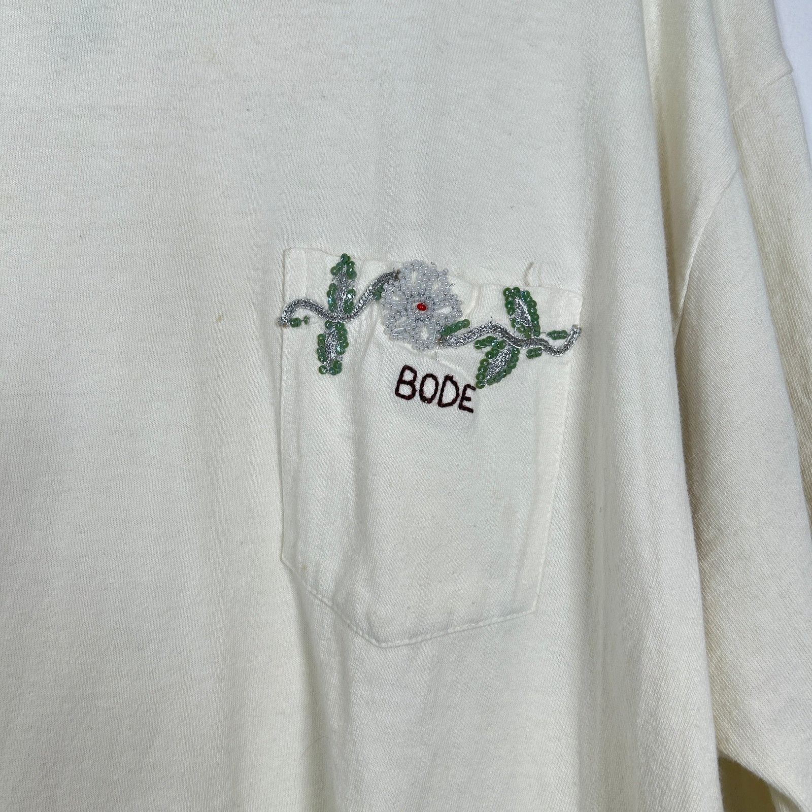 Bode Bode Sequin Applique White T-Shirt Size XL Size US XL / EU 56 / 4 - 2 Thumbnail