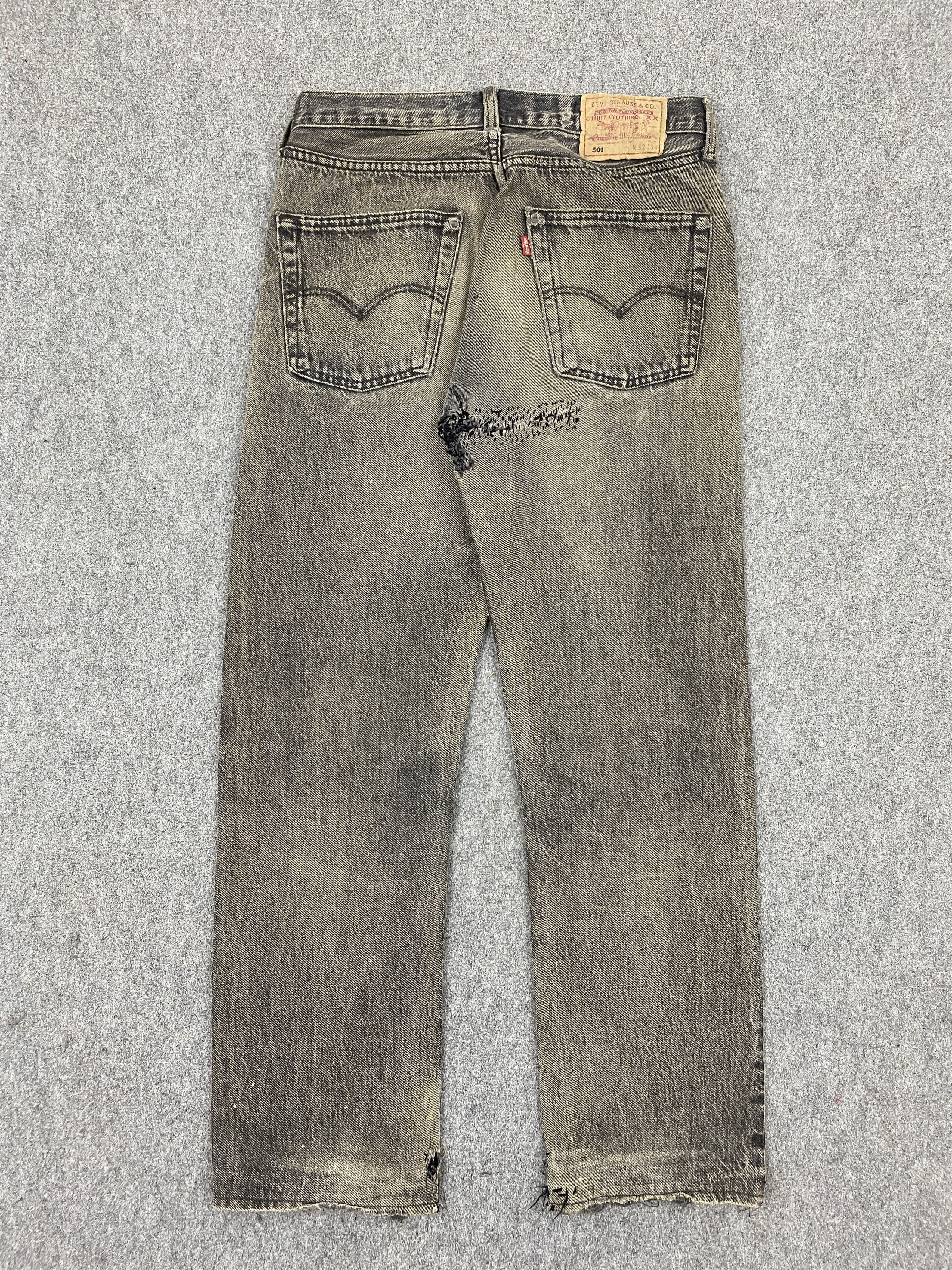 Levi's Vintage Levis 501 Superblack Faded Black Distressed Jeans Size US 30 / EU 46 - 3 Thumbnail