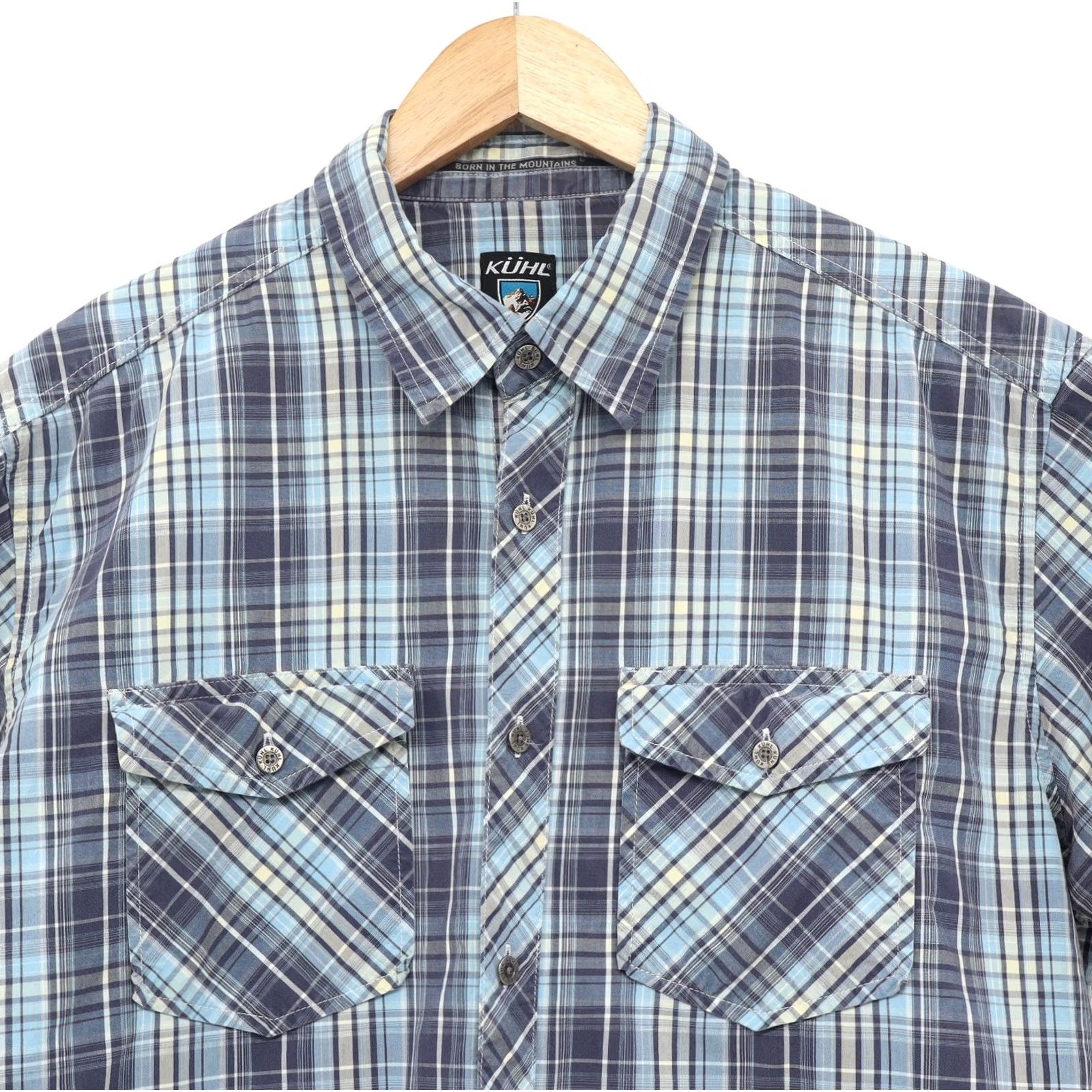 Vintage Kuhl Shirt Button-Up Plaid Blue Cotton Tencel Regular Size L Men’s Casual Outdoor Size US L / EU 52-54 / 3 - 3 Thumbnail