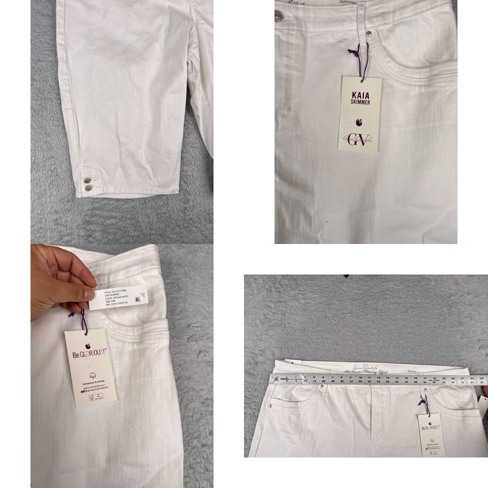 Gloria Vanderbilt Gloria Vanderbilt Shorts Womens 20W White Kaia Skimmer Button Fly Cotton 44x16 Shirt Womens 20W White Skimmer Denim Casual Beach 90s? Size 42" / US 20 - 8 Thumbnail