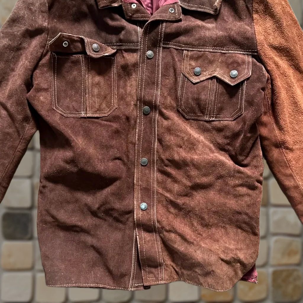 Vintage VINTAGE Ramos Leather Jacket Brown 60s Cowhide Suede Bomber Size 40 Men Regular Front-Left Zipper Jacket Size US XXS / EU 40 - 1 Thumbnail