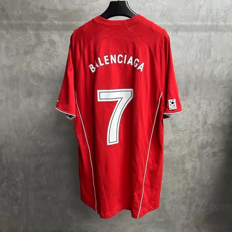 Balenciaga Balenciaga Red Short Sleeve Football Shirt-2506 Size US M / EU 48-50 / 2 - 2 Thumbnail