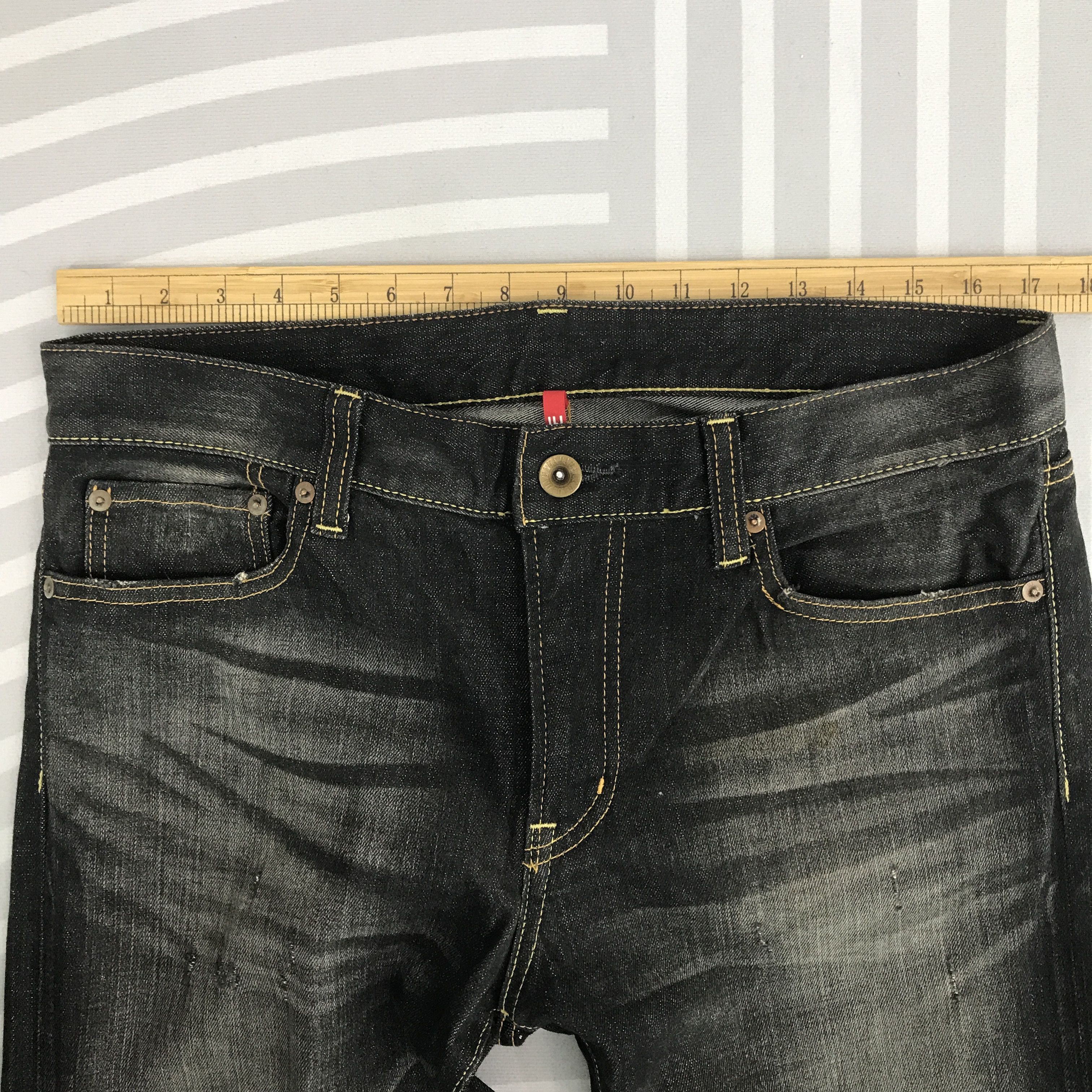 Japanese Brand × Vintage Vintage Japan black denim Distressed denim jeans pants Size US 34 / EU 50 - 8 Thumbnail