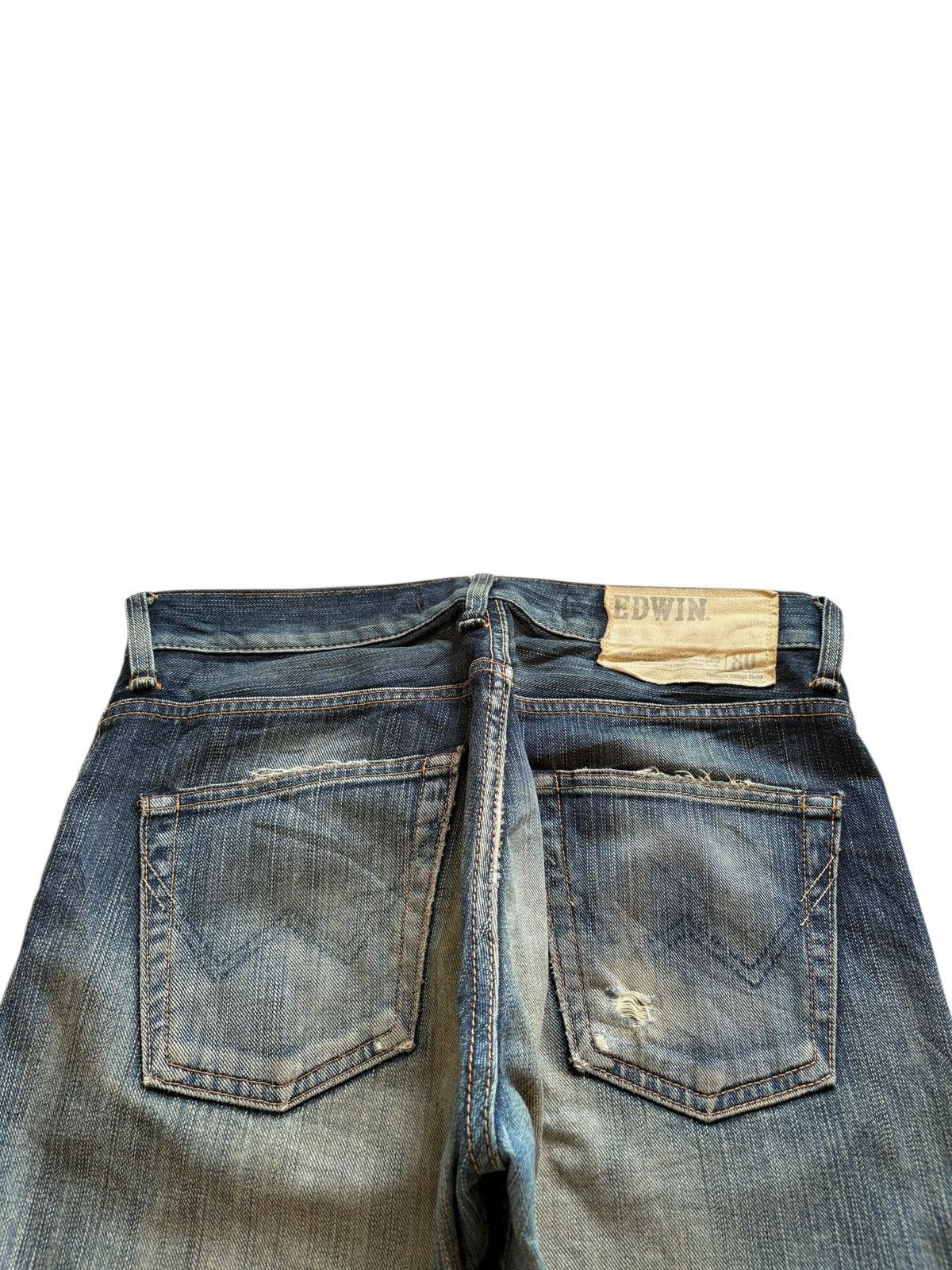 Edwin Exclusive Vintage Edwin 401 Mud Wash Distressed Flare Jeans Size US 30 / EU 46 - 8 Thumbnail
