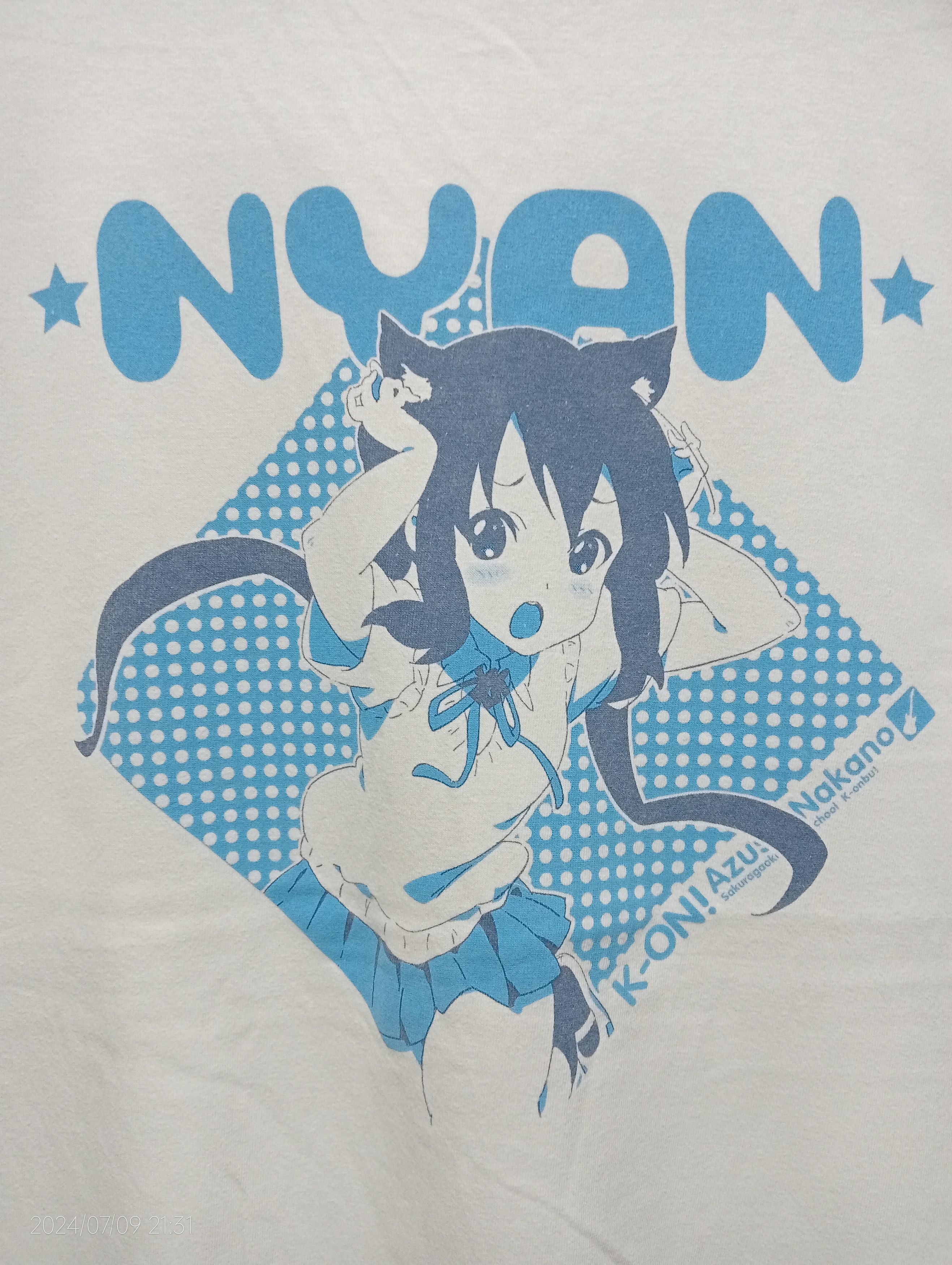 Anime Vintage Anime Nyan Azusa Nakano Tee Very Rare Size US L / EU 52-54 / 3 - 6 Thumbnail