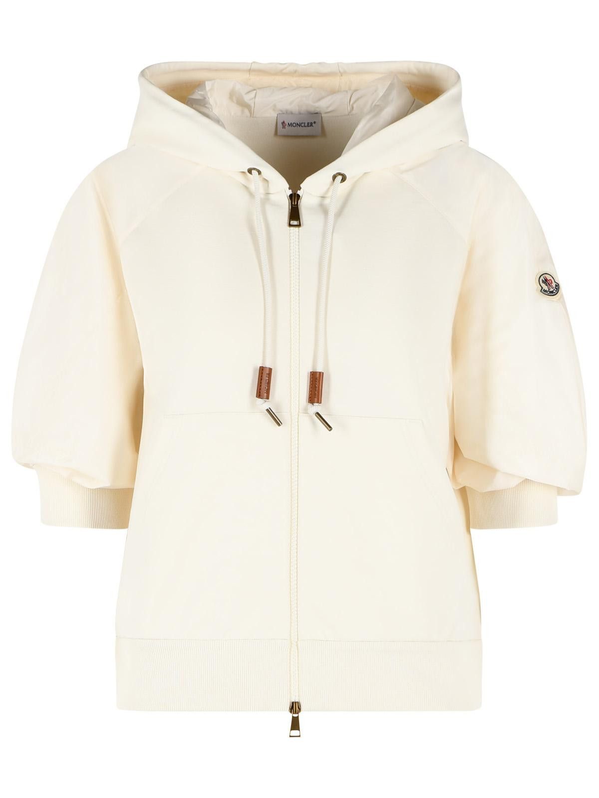 Moncler MONCLER Ivory White Cotton Hoodie Size M / US 6-8 / IT 42-44 - 1 Thumbnail