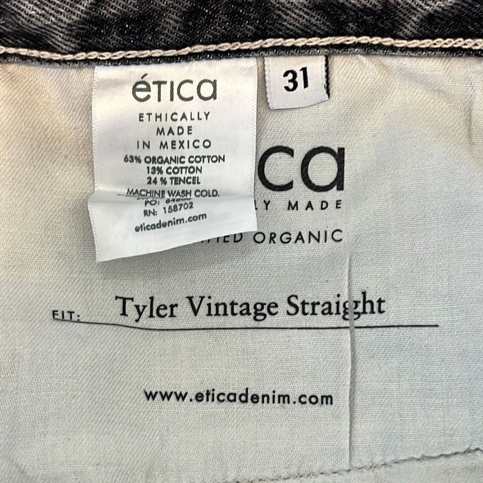 ETICA Etica Tyler Vintage Straight Jeans Size 31 NWT Size 31" - 8 Thumbnail