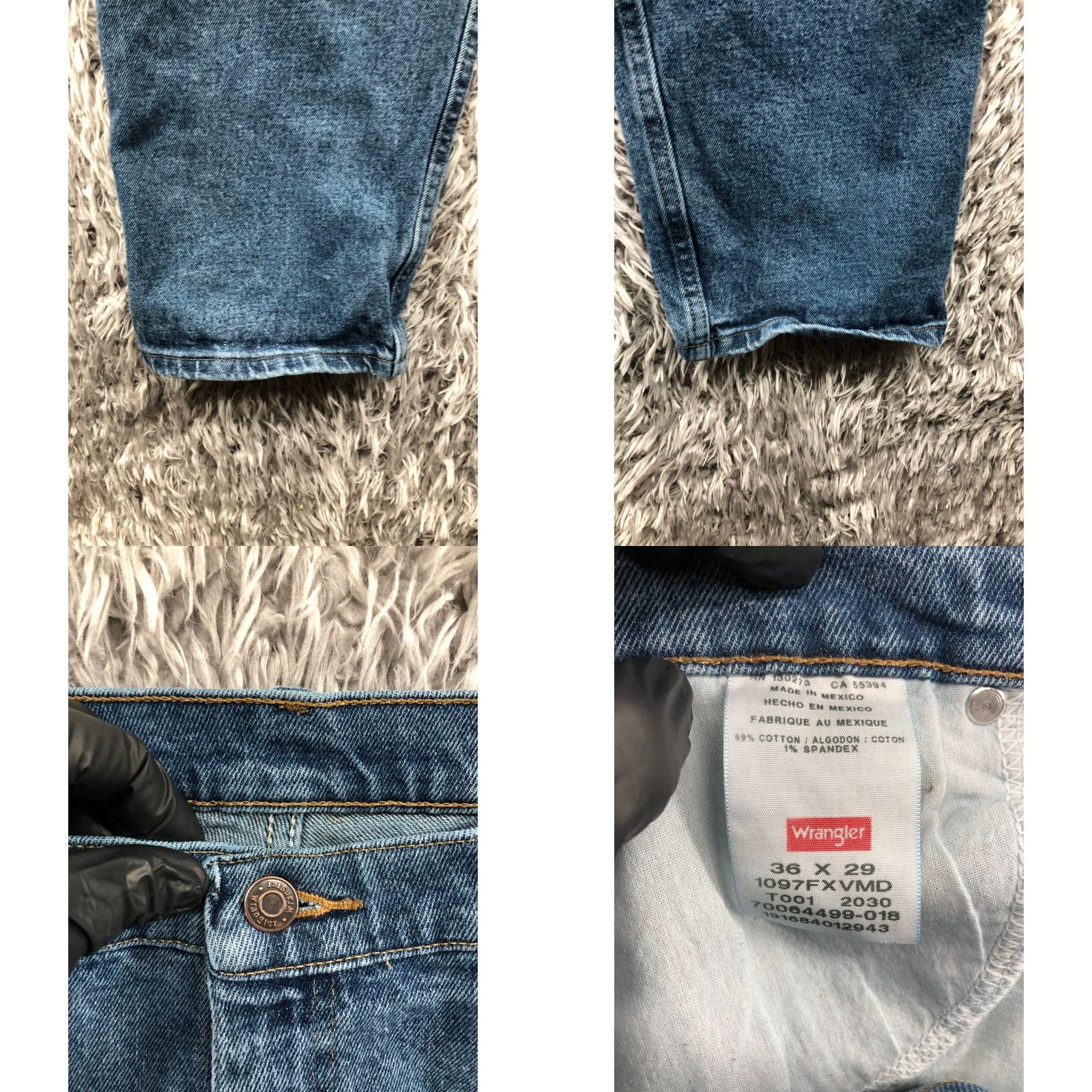 Wrangler Wrangler Jeans Straight 36x29 Mens Mid Wash Blue Denim 5-Pocket Cotton Blend Regular Rise Medium Wash Jeans Men Size US 36 / EU 52 - 8 Thumbnail