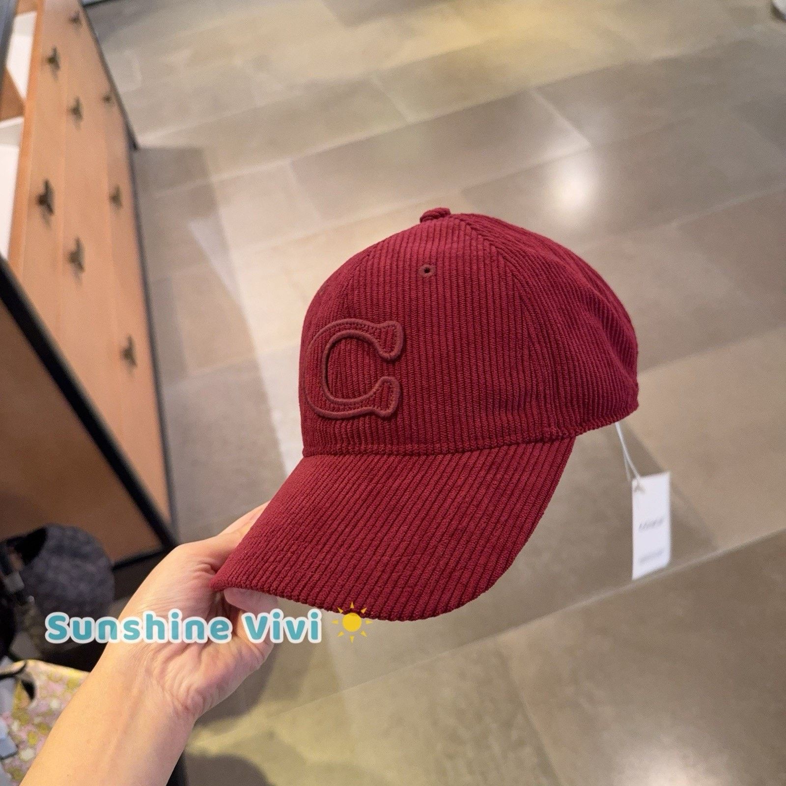 Coach NWT Coach Signature Patch Baseball Hat Dark Wine CCN97 Size ONE SIZE - 3 Thumbnail