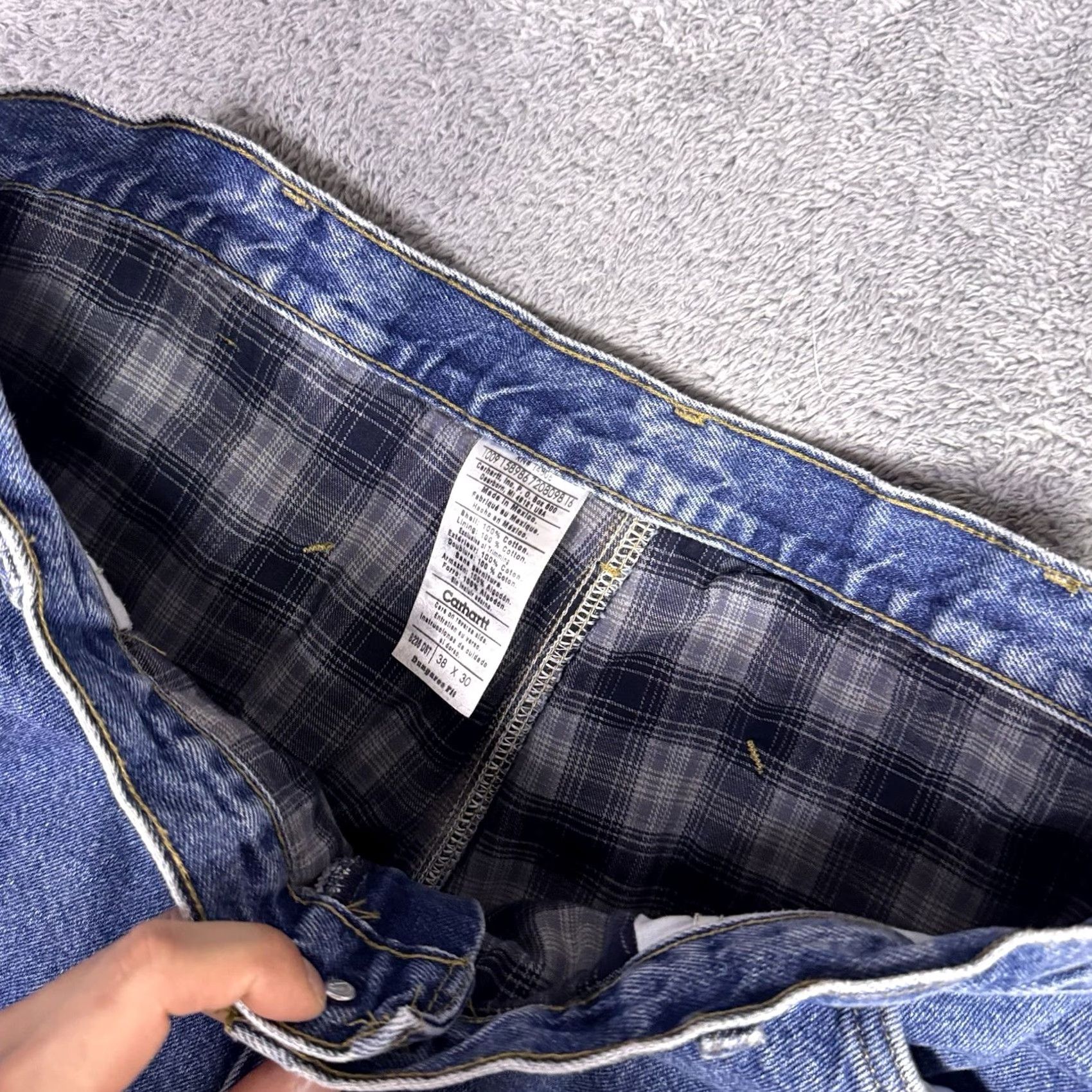 Carhartt Carhartt Jeans Mens 38x30 Carpenter Dungaree Flannel Lined Workwear B236 DST Jeans Size US 38 / EU 54 - 4 Thumbnail