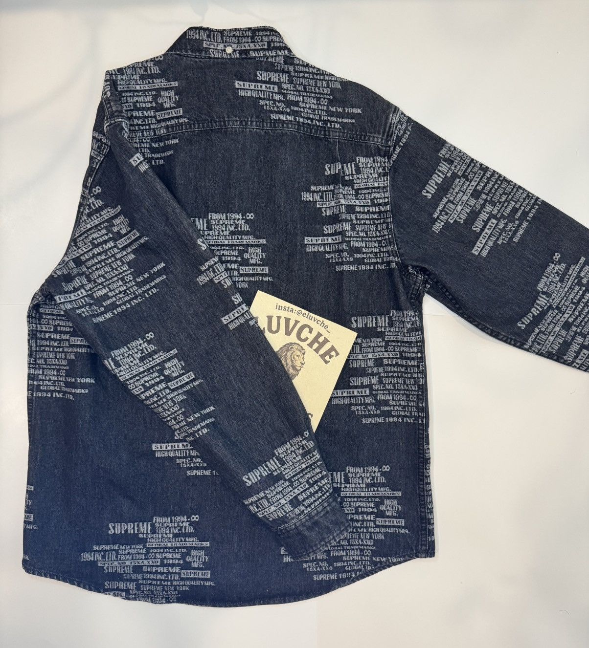 Supreme Supreme Black Denim Text Print Button-Up Shirt Size US M / EU 48-50 / 2 - 4 Thumbnail