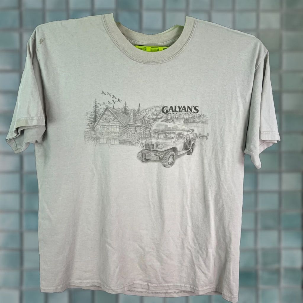 Vintage VINTAGE Galyan's Trading Co. T-Shirt Men 2XL Gray Short Sleeve Crew Neck Cotton Graphic Print Outdoor 90s Size US XXL / EU 58 / 5 - 1 Thumbnail