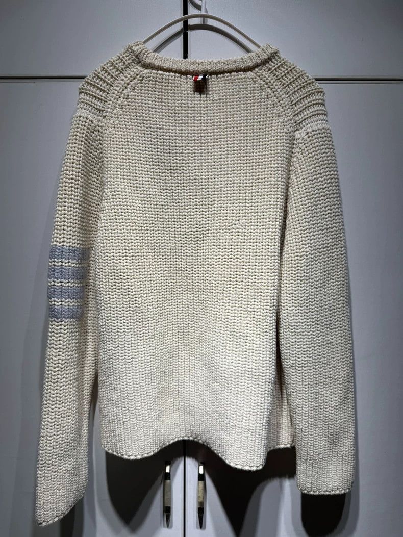 Thom Browne Thom Browne White wool sweater in beige Size US L / EU 52-54 / 3 - 2 Thumbnail
