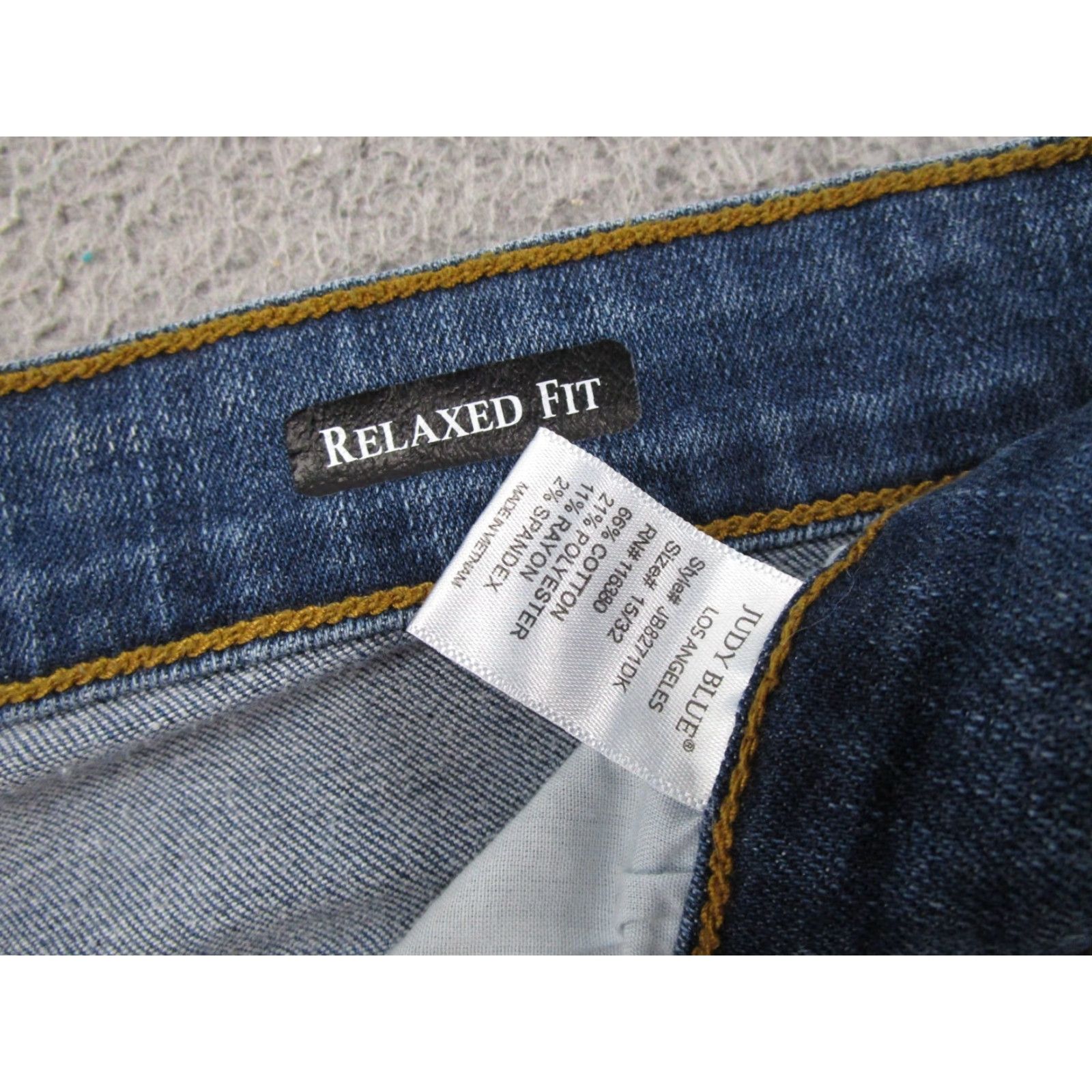 Denime Judy Blue Jeans Distressed Stretch Denim Straight Womens Size 15x32 Blue 5-Pocket Design Vintage No Size 36" / US 14 / IT 50 - 5 Thumbnail