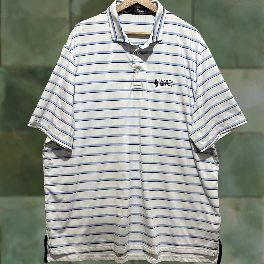 RLX Ralph Lauren Ralph Lauren RLX Wailea Golf Club Polo Shirt 2XL White Striped Short Sleeve Polo Mens Size US XXL / EU 58 / 5 - 1 Thumbnail