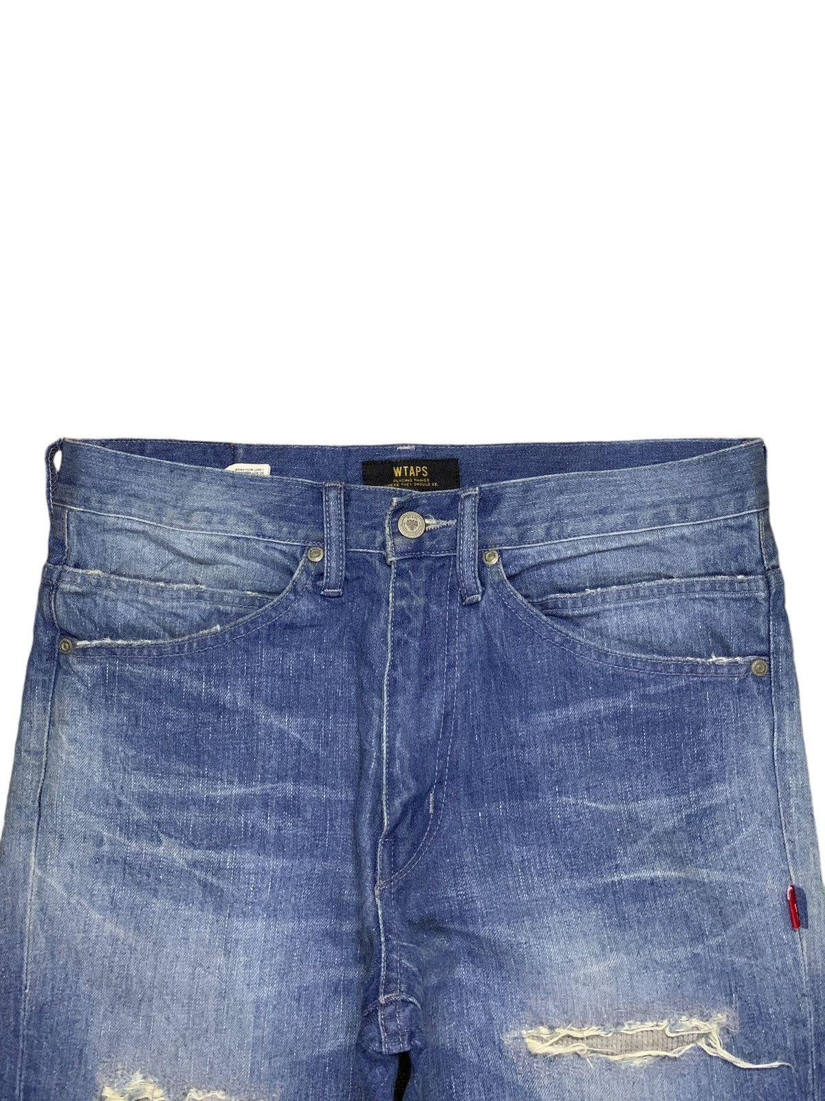 Wtaps Vintage USA Wtaps Faded Wash Patch Distressed Jeans Size US 32 / EU 48 - 4 Thumbnail