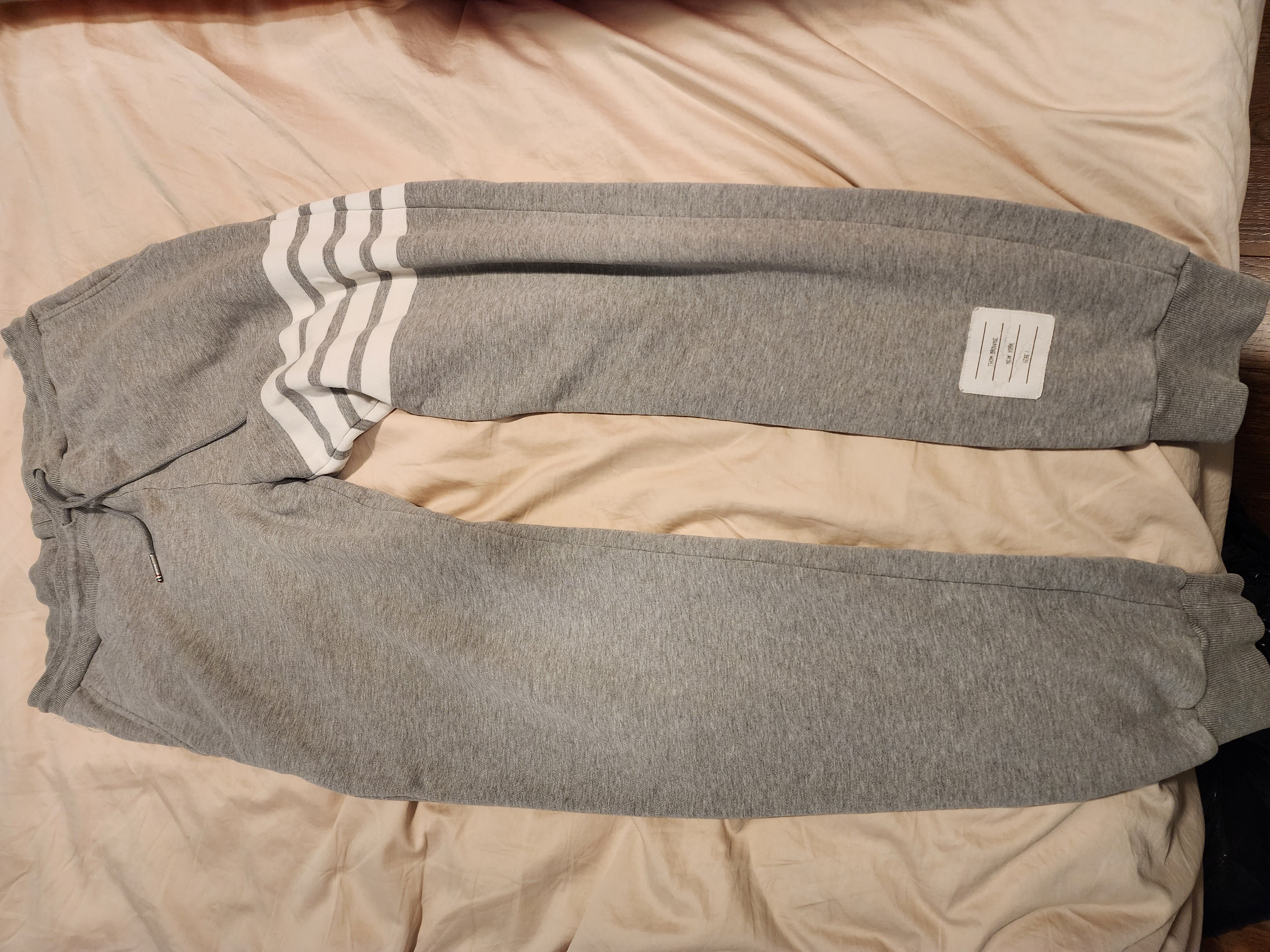 Pre-owned Thom Browne Jersey 4 Bar Sweatpants Size 1 In Grey