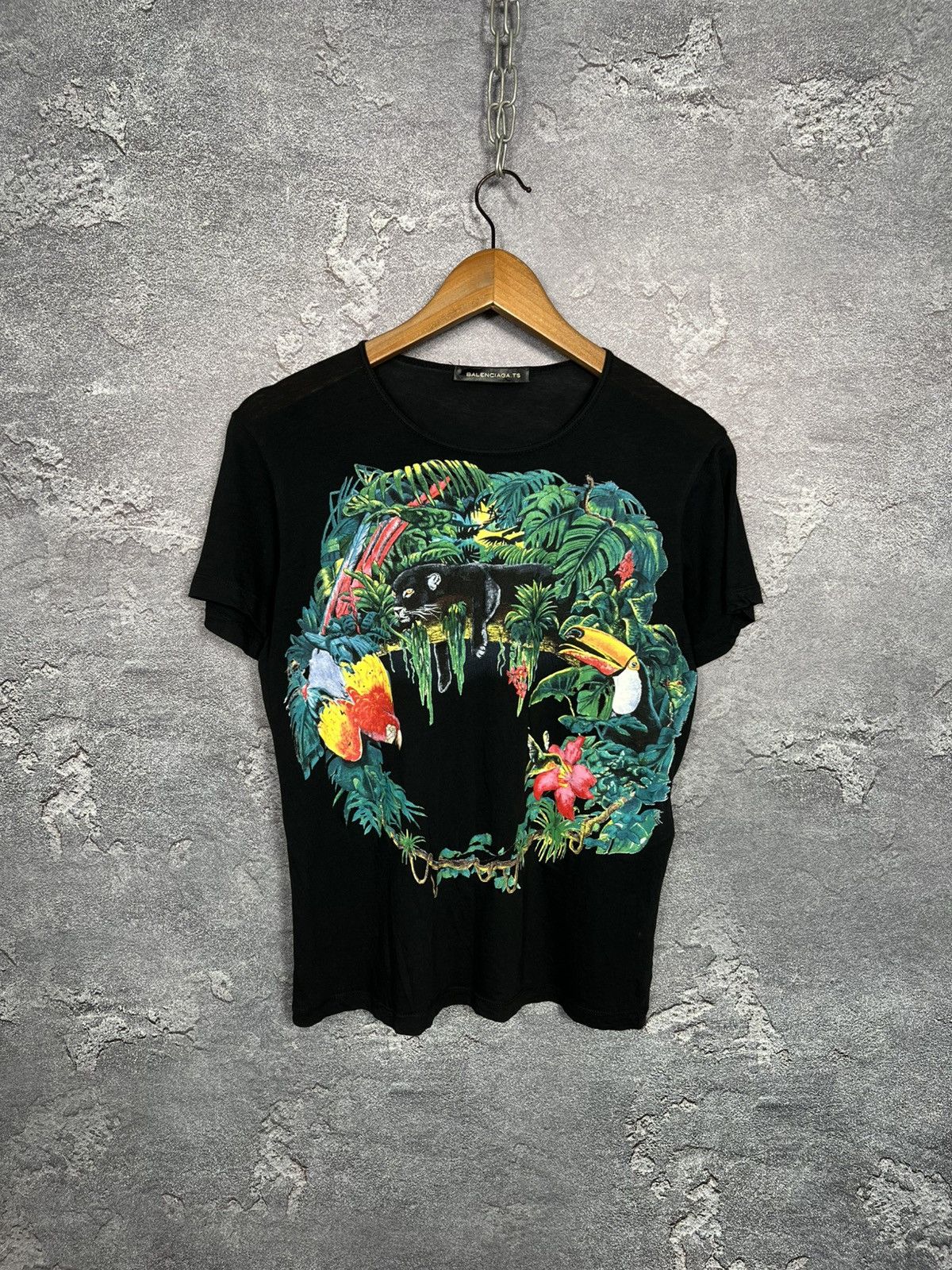 Balenciaga Balenciaga t's Floral Print Black T-shirt Size 38