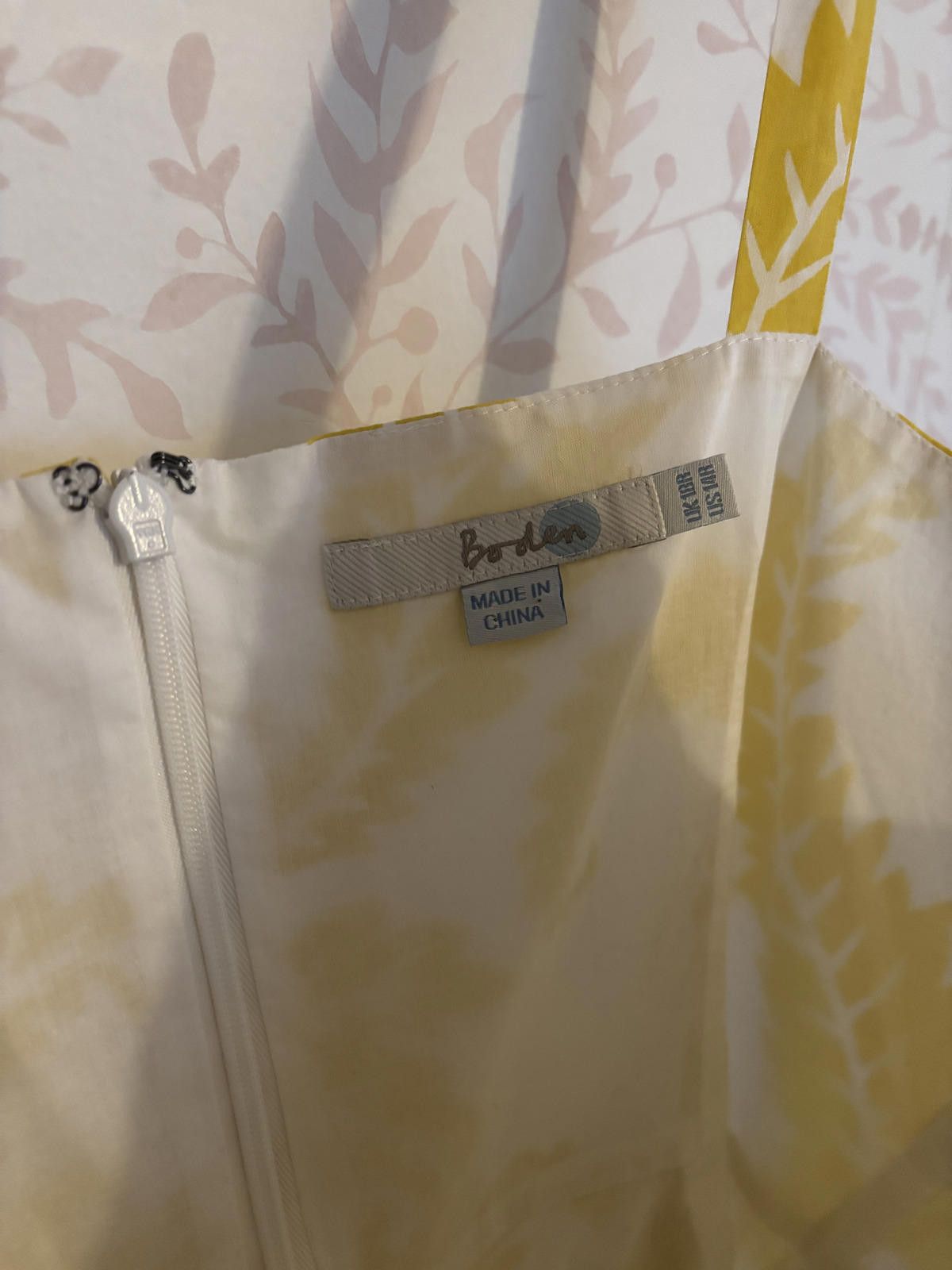 Boden NEW Boden Yellow and White Patterned Dress Size XL / US 12-14 / IT 48-50 - 7 Thumbnail