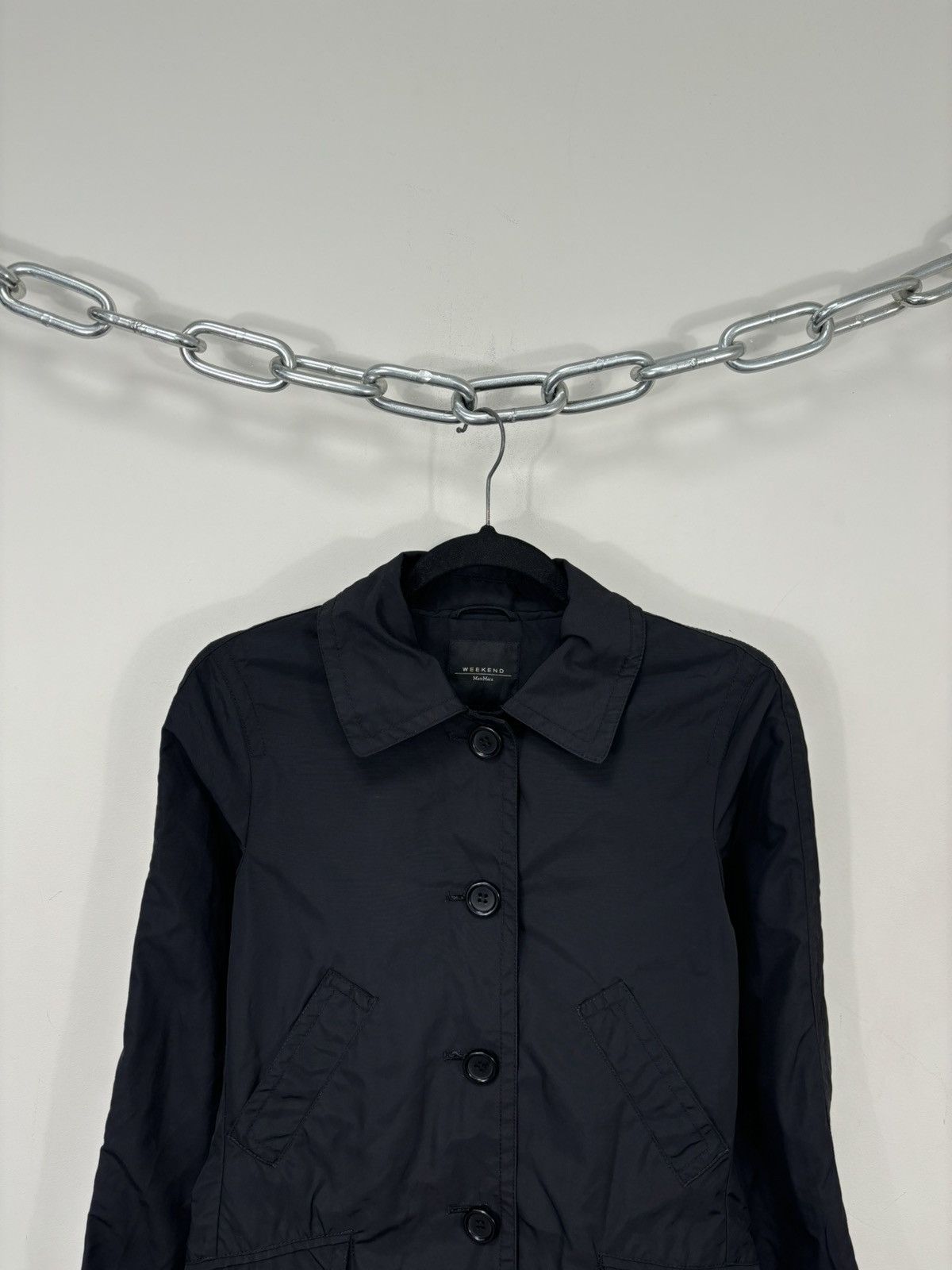 Weekend Max Mara Max Mara Weekend Women’s Black Cotton Nylon Trench Coat Size M / US 6-8 / IT 42-44 - 4 Thumbnail
