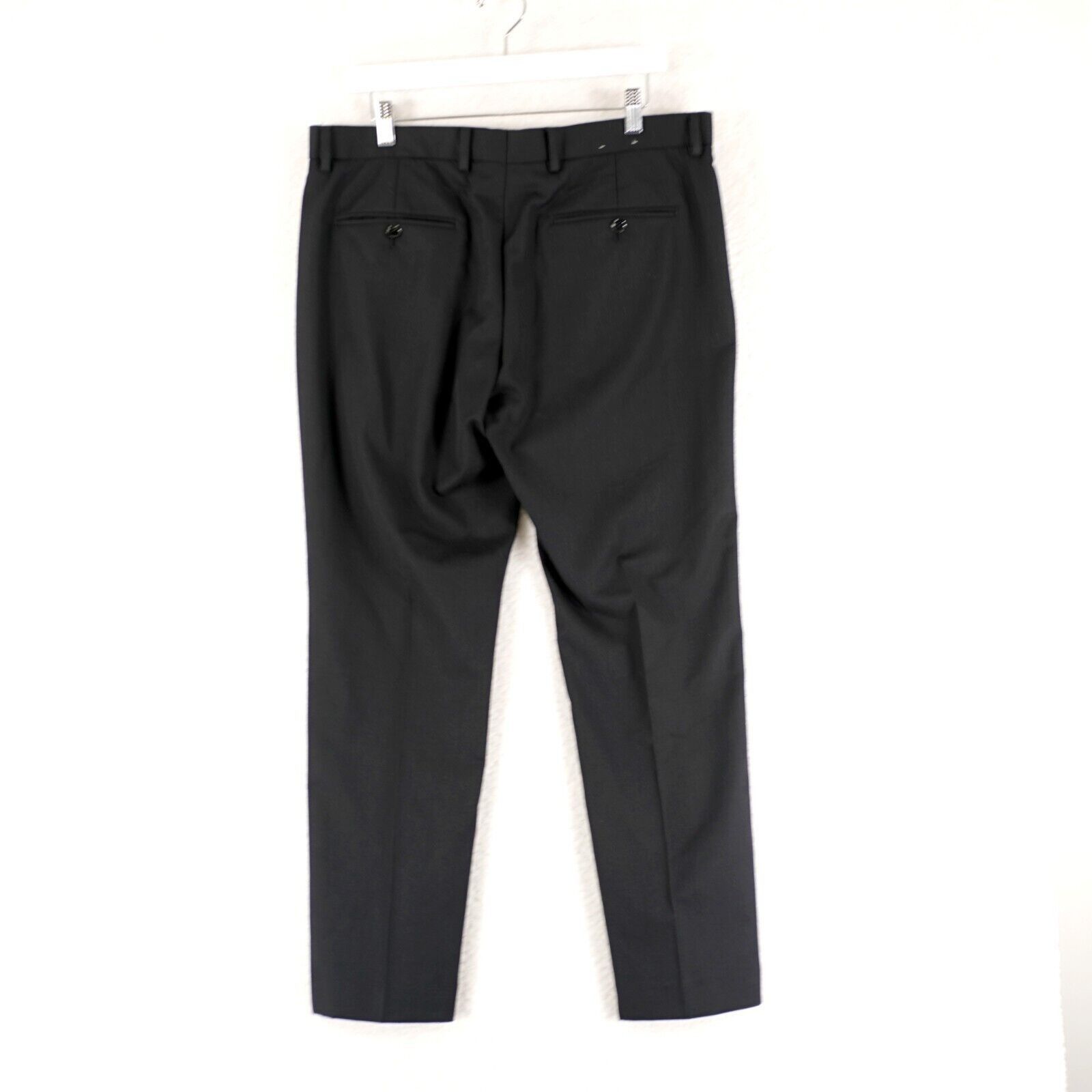 Express Express Photographer Wool Blend Black Mid Rise Flat Front Dr Size 34R - 3 Thumbnail