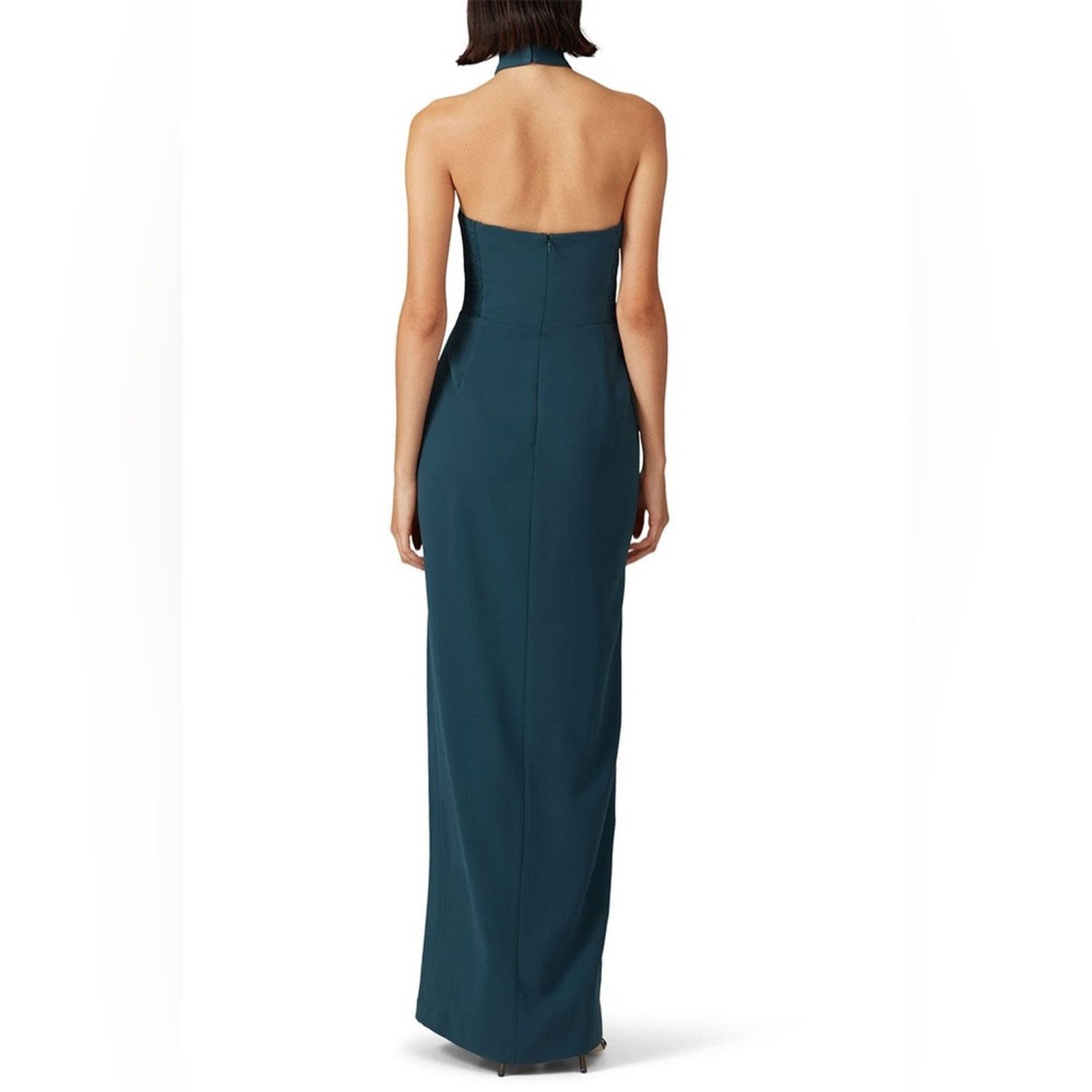 Amanda Uprichard Amanda Uprichard Sz Small Queen Green Crepe Maxi Gown Dress Size S / US 4 / IT 40 - 3 Thumbnail