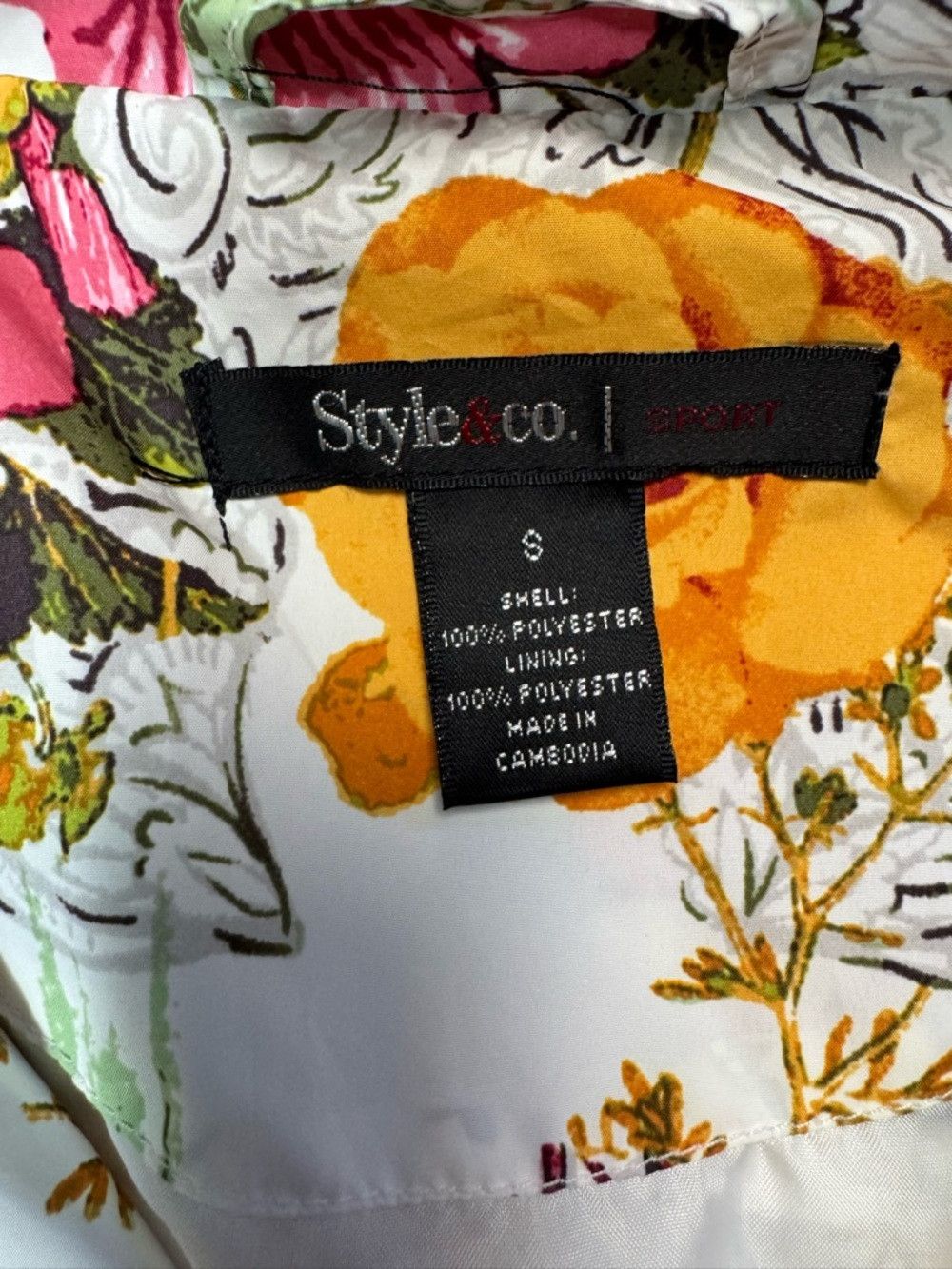 Style & Co Style & Co Floral Hooded Rain Jacket Size S Size S / US 4 / IT 40 - 7 Thumbnail