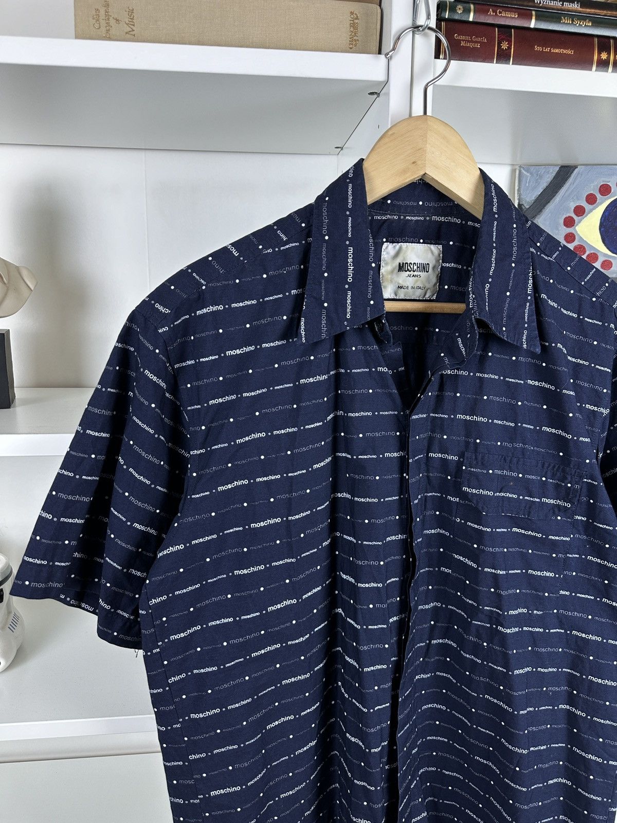 Moschino Vintage 90s Moschino jeans shortsleeve shirt Size US L / EU 52-54 / 3 - 4 Thumbnail