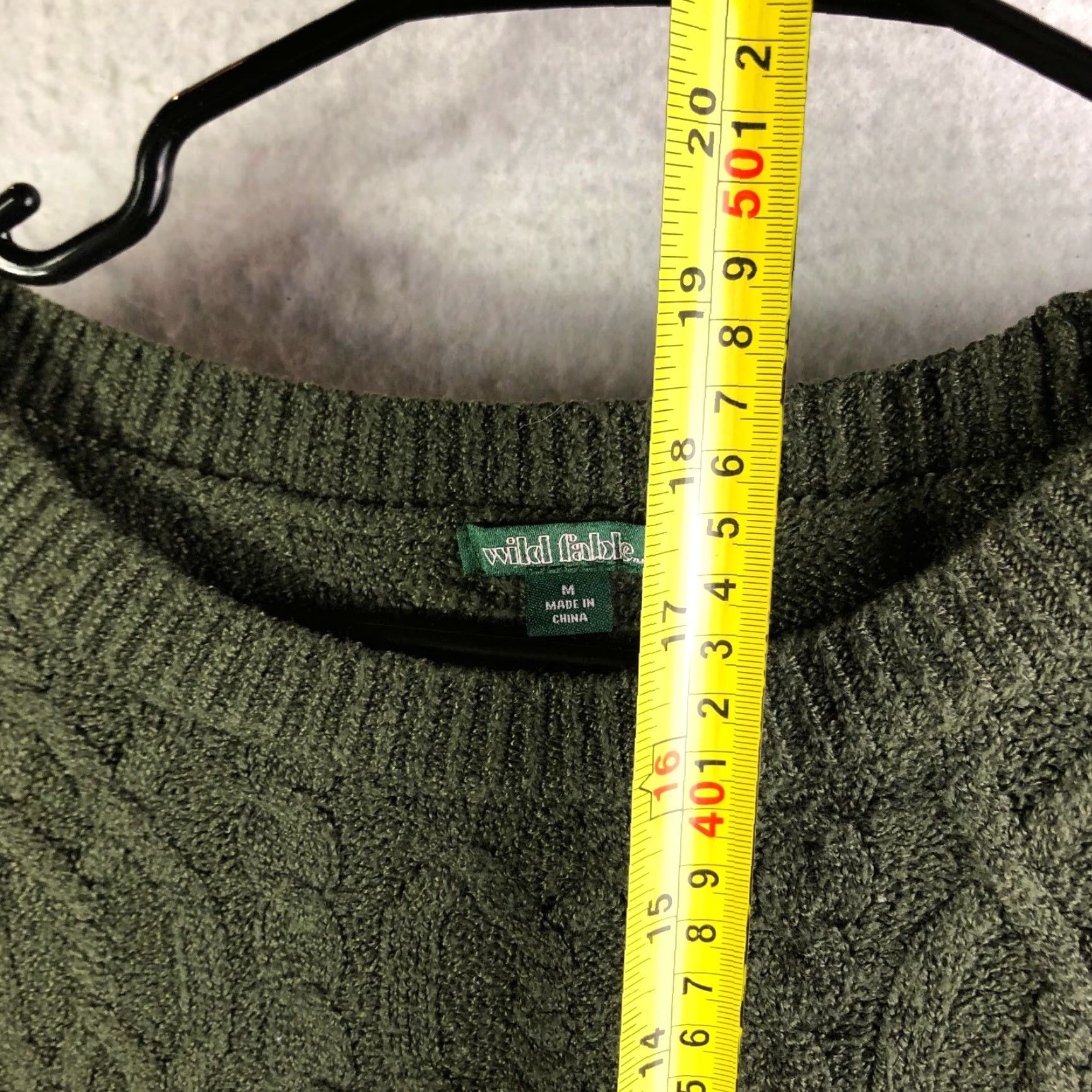 Vintage Wild Fable Green Cable Knit Pullover Juniors Size M Long Sleeve Sweater Size M / US 6-8 / IT 42-44 - 7 Thumbnail