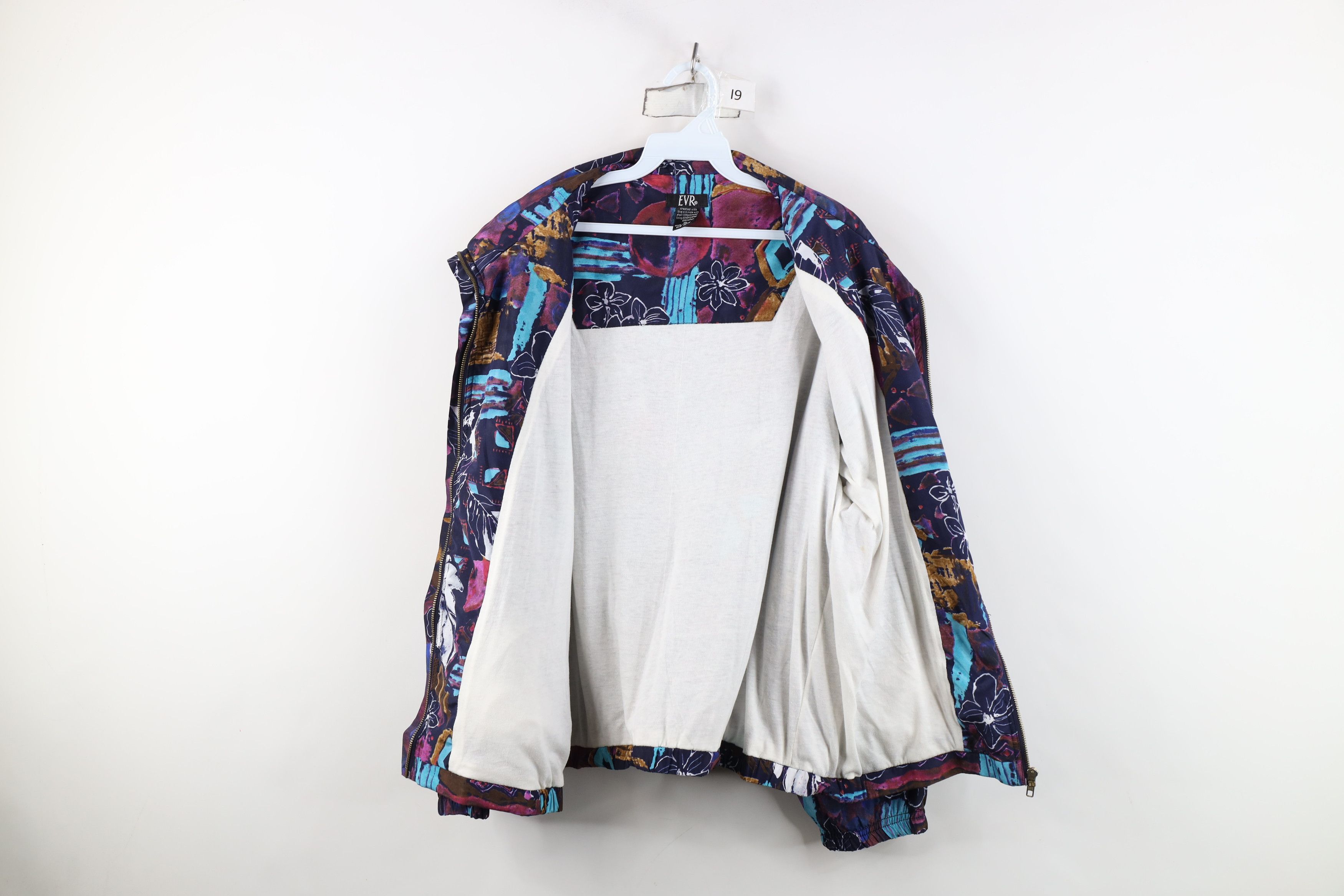 Vintage Vintage 90s Streetwear Flower Lined Windbreaker Jacket Size XL / US 12-14 / IT 48-50 - 9 Thumbnail
