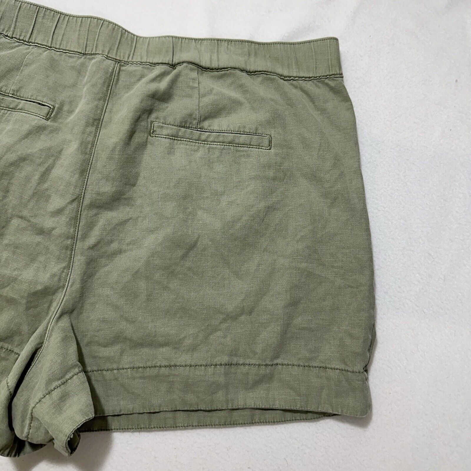 Joie Joie XXL Green Cotton Linen 3.5" Inseam High Rise Shorts Size 42" / US 20 - 7 Thumbnail