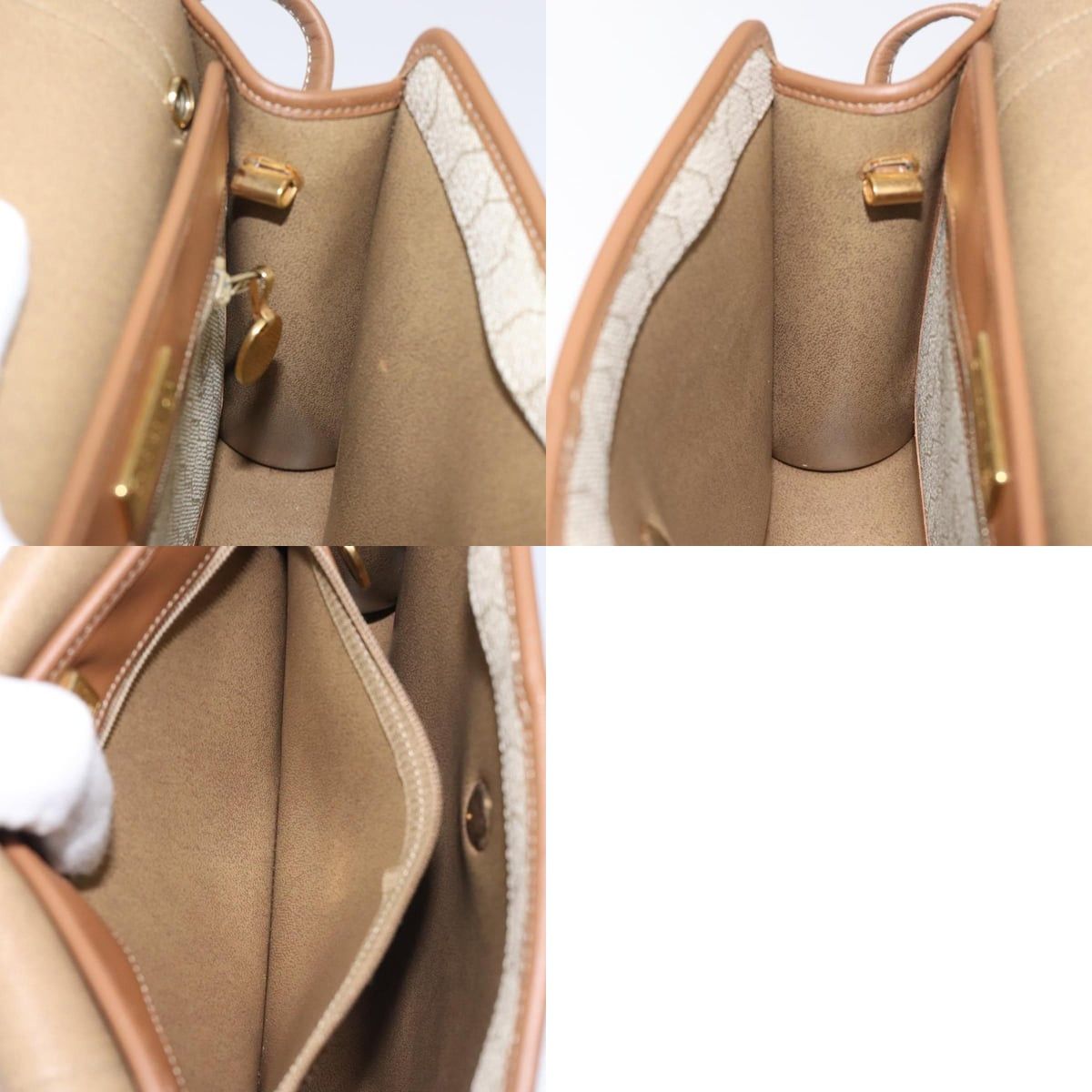 Dior DIOR Honeycomb Canvas Shoulder Bag Pvc Beige Gold Size ONE SIZE - 12 Thumbnail