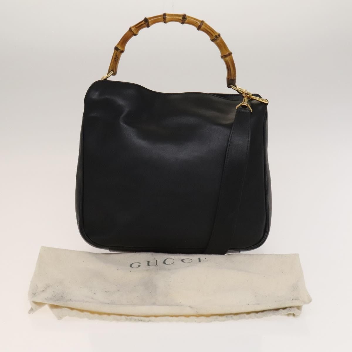 Gucci GUCCI Bamboo Hand Bag Leather Black Gold 001 001 Size ONE SIZE - 24 Thumbnail